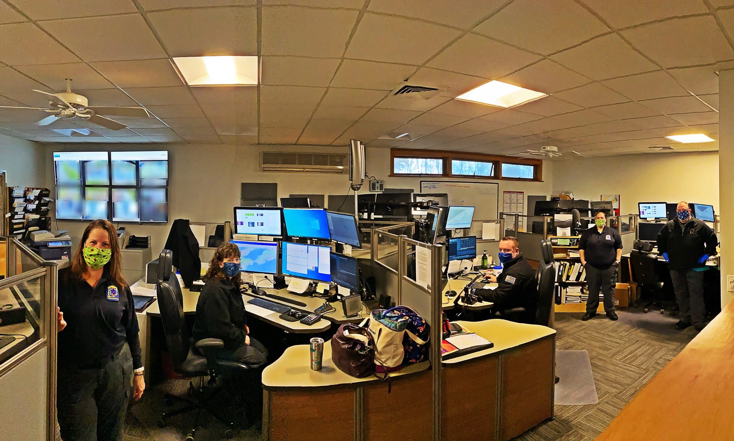 The dispatch center at Southampton Town Police headquarters. 