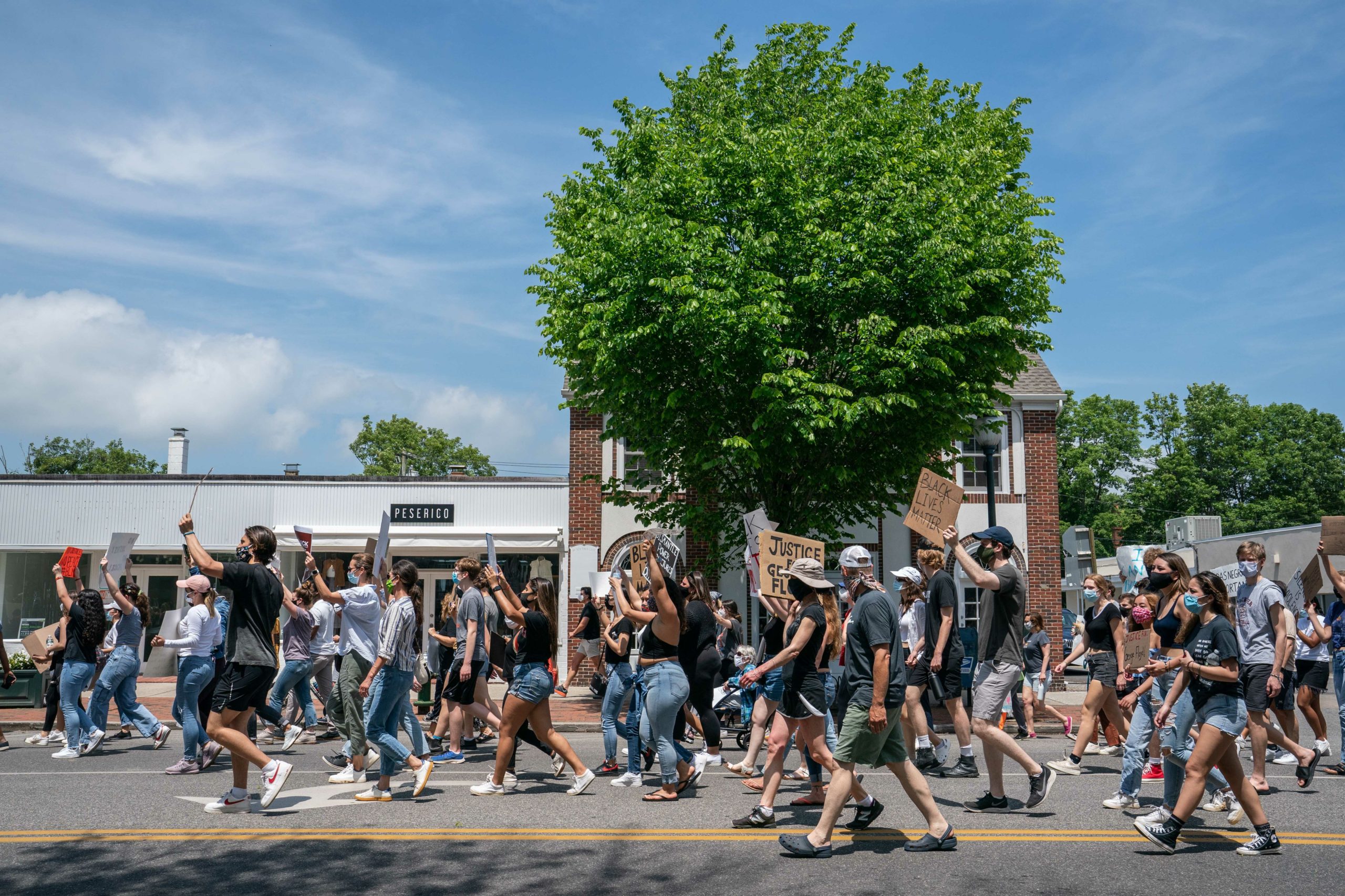 Hundreds of people gathered in East Hampton Saturday afternoon to decry white supremacy and police brutality, and to demand systemic change in the United States. BY BEN PARKER