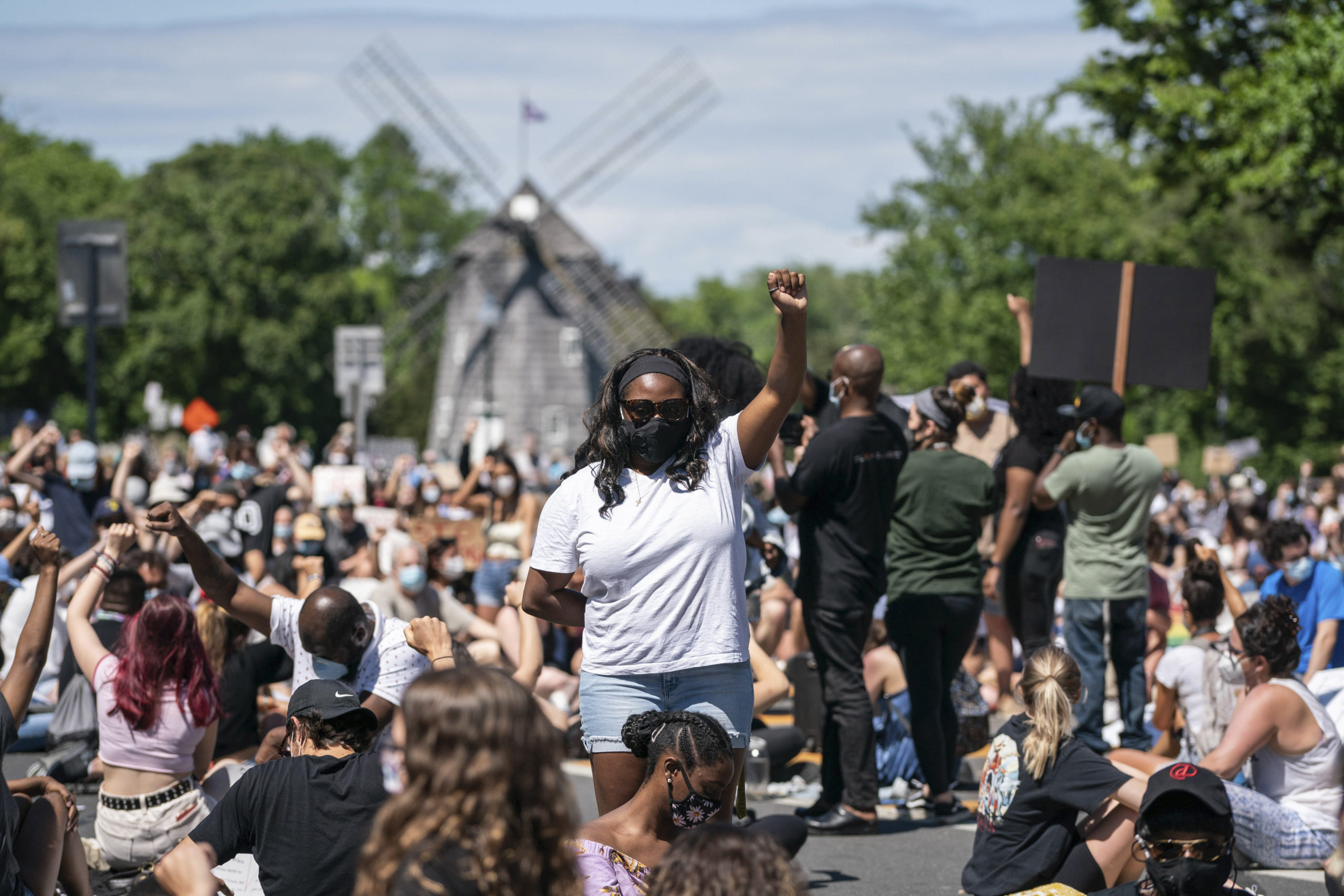 Hundreds of people gathered in East Hampton Saturday afternoon to decry white supremacy and police brutality, and to demand systemic change in the United States. BY BEN PARKER