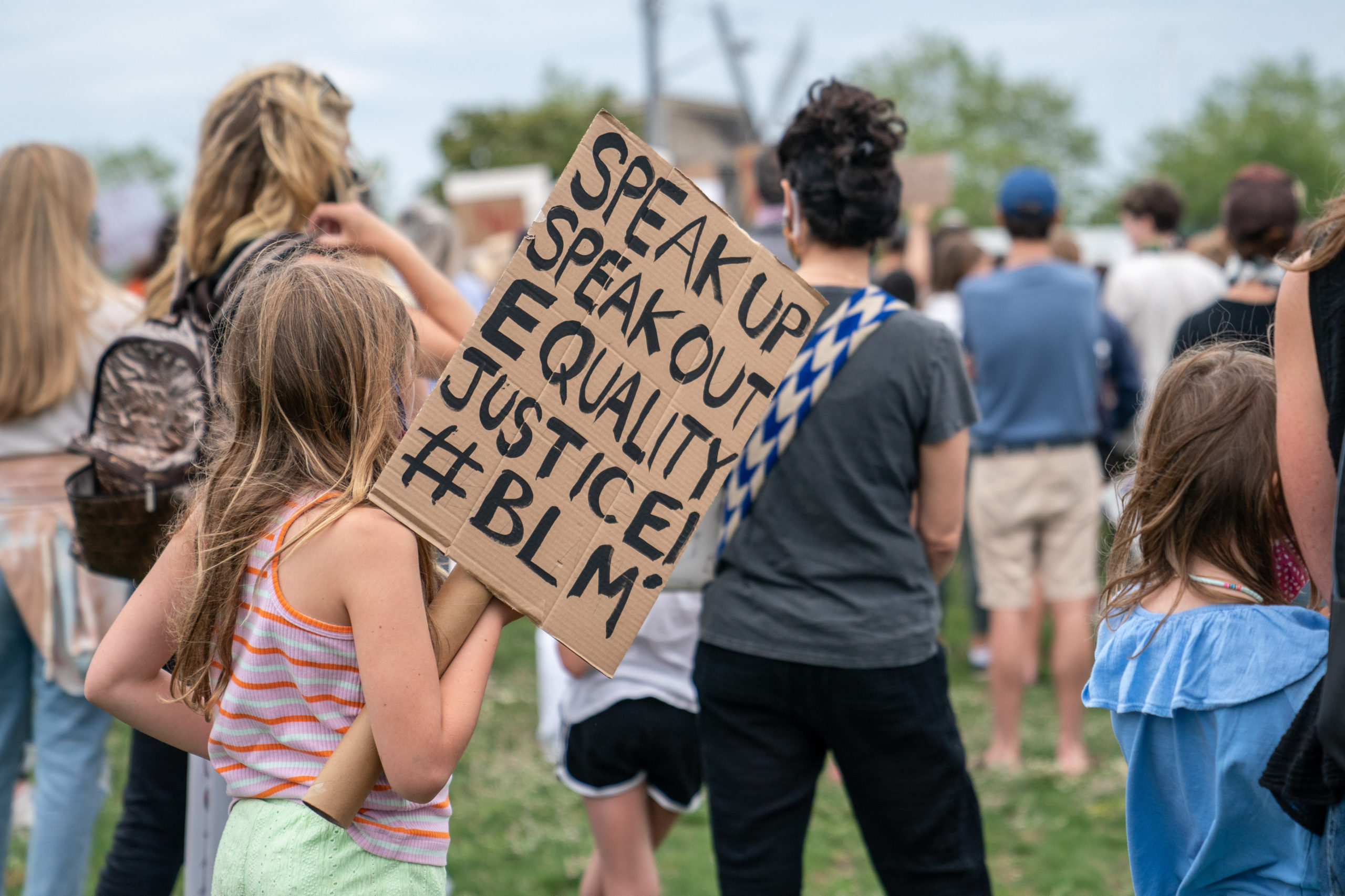 Hundreds of people participated in a protest on Friday in Sag Harbor against police brutality and racism.