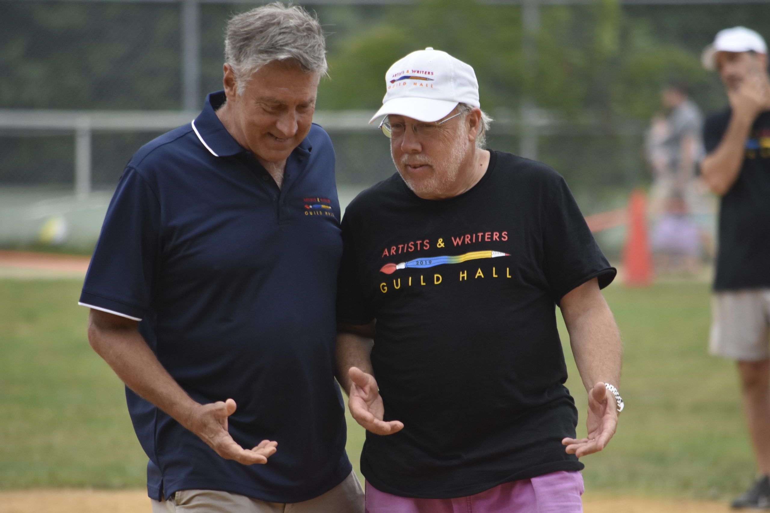 President Clinton called balls and strikes for the first few innings of last year's Artists and Writers Charity Softball Game.  PRESS FILE