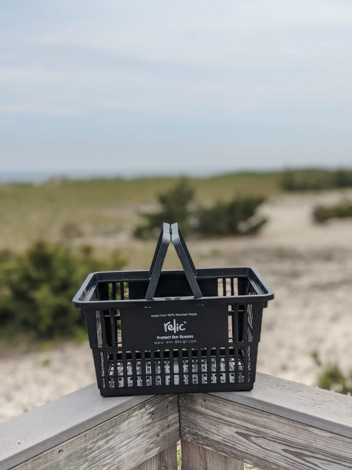 Relic has set up cleanup stations at several lcoal beaches in Westhampton Beach.