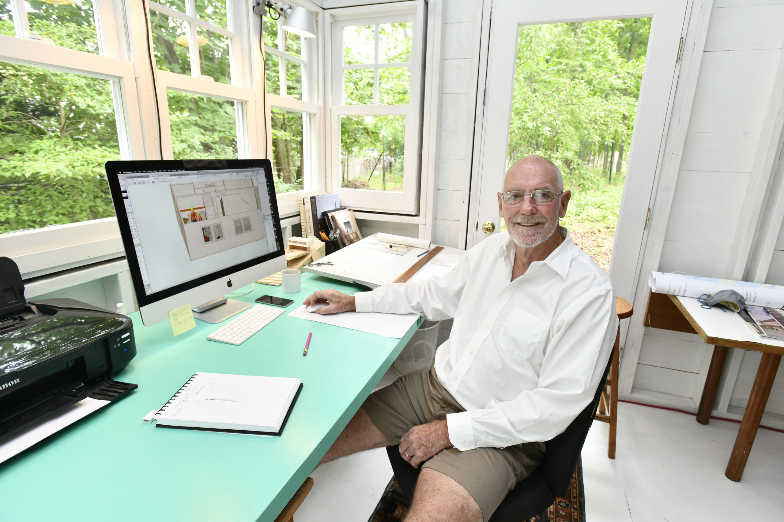 David Berridge in his home office in Sag Harbor.   DANA SHAW