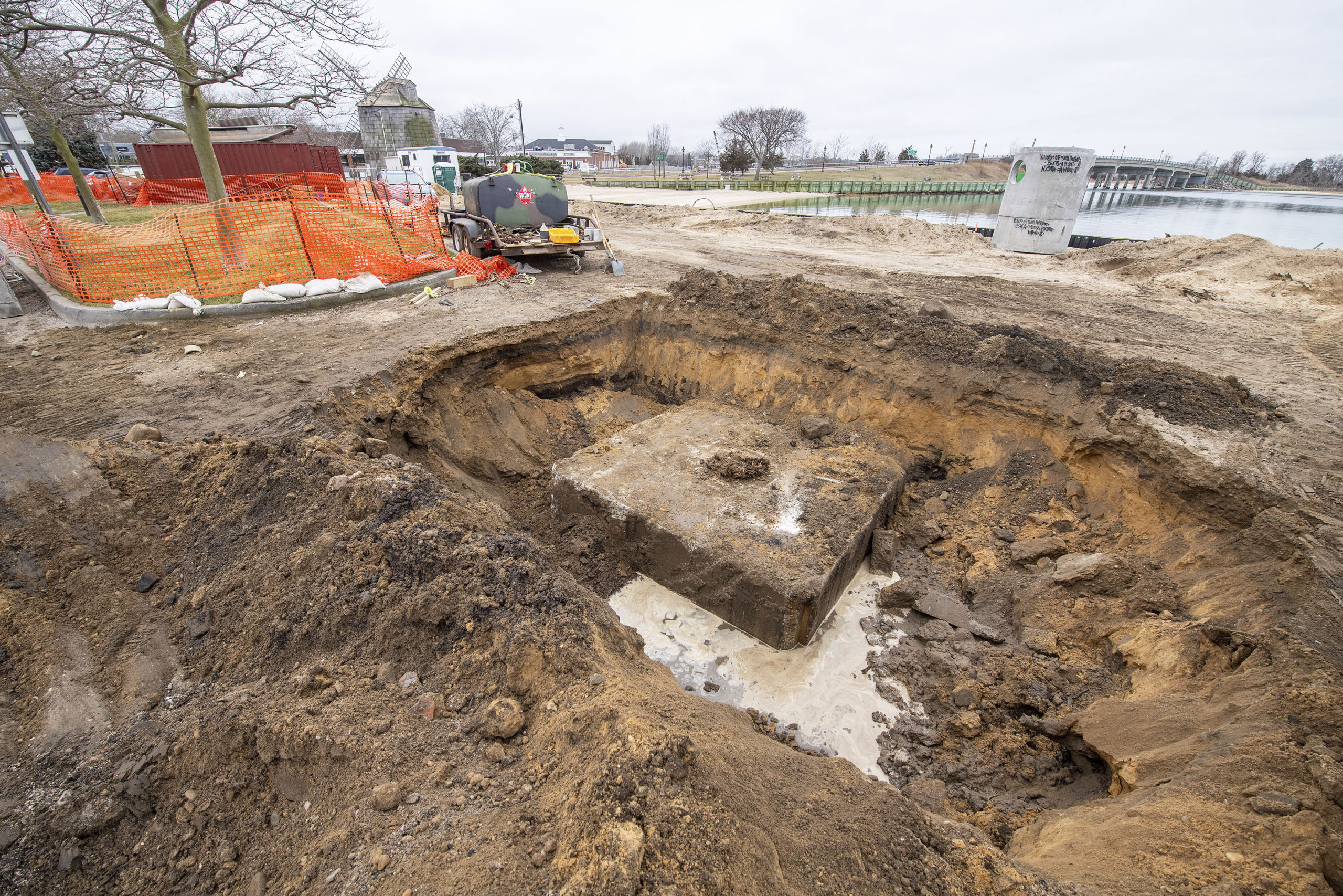 Could this be the base of the flagpole that was erected on Long Wharf back in 1898? Maybe.