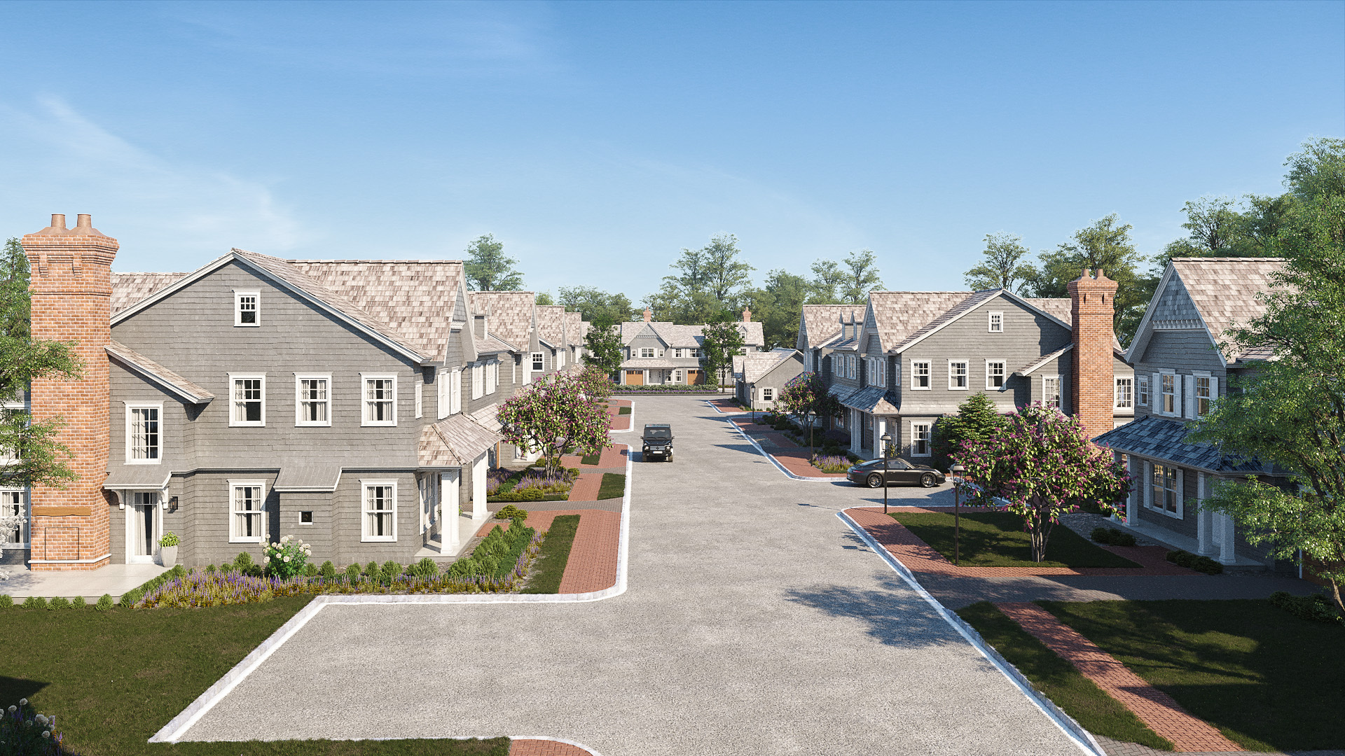 A streetscape rendering of The Latch at Southampton Village.