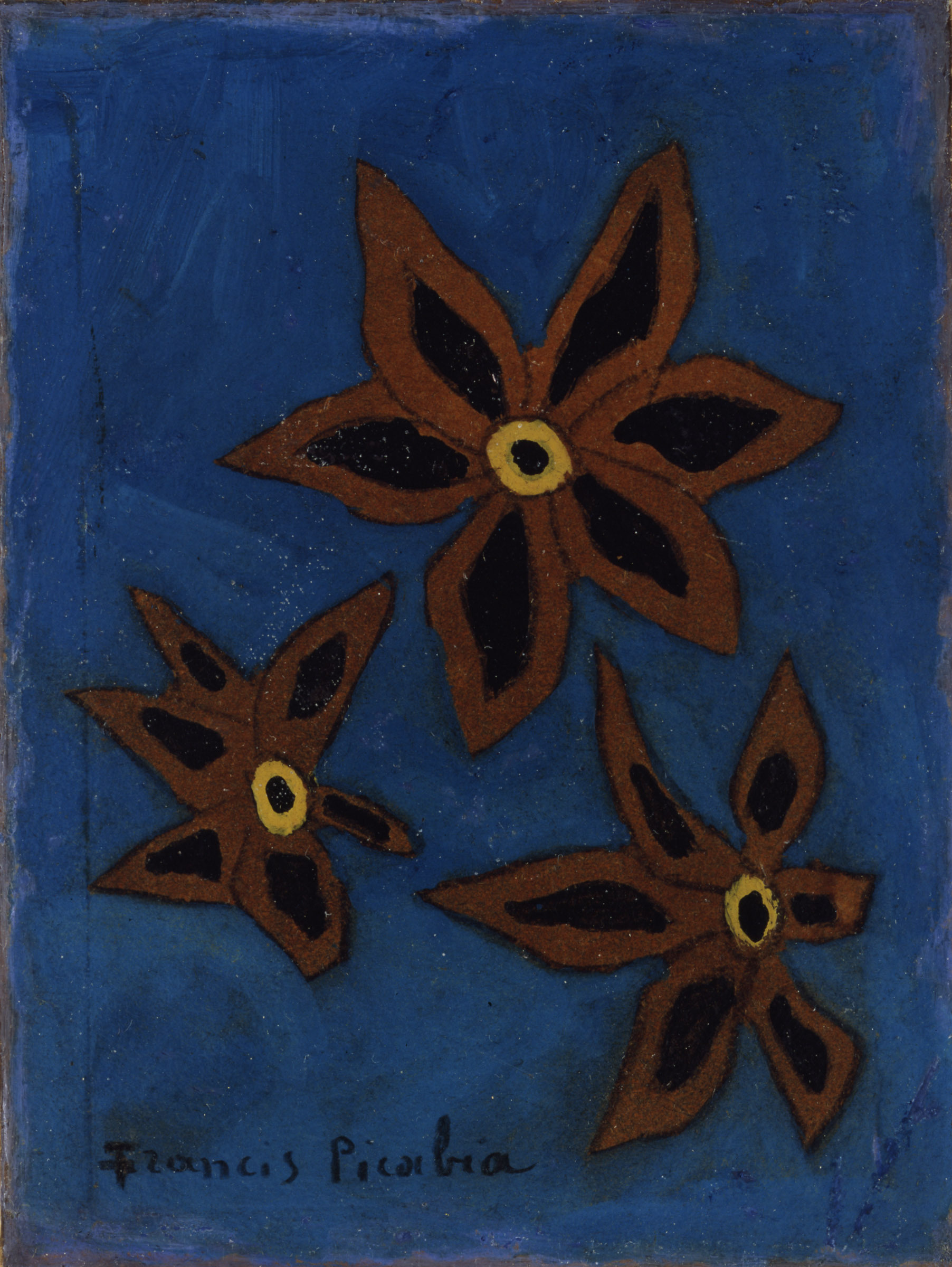Courtesy Michael Werner Gallery, New York and London Francis Picabia “Fleurs,” ca. 1938. Oil on board, 6