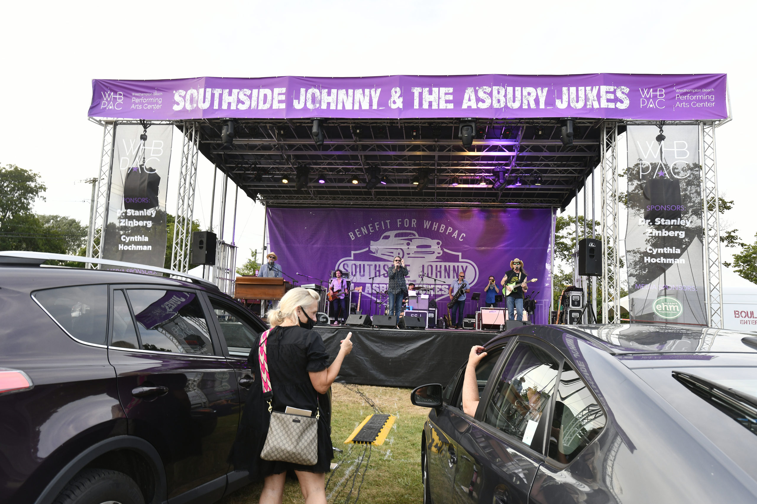 Southside Johnny and the Asbury Jukes perform on the Great Lawn in Westhampton Beach on Saturday.