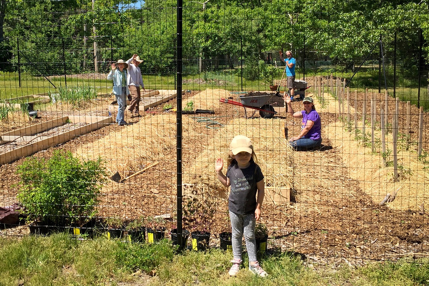 Good Ground Heritage Garden, May 27, 2019, volunteers working in the garden.