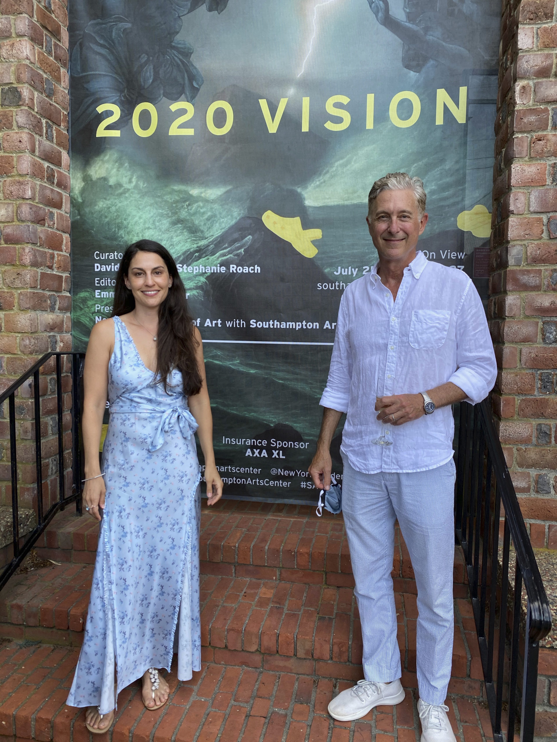 Stephanie Roach and David Kratz at the Southampton Arts Center 2020 Vision opening.