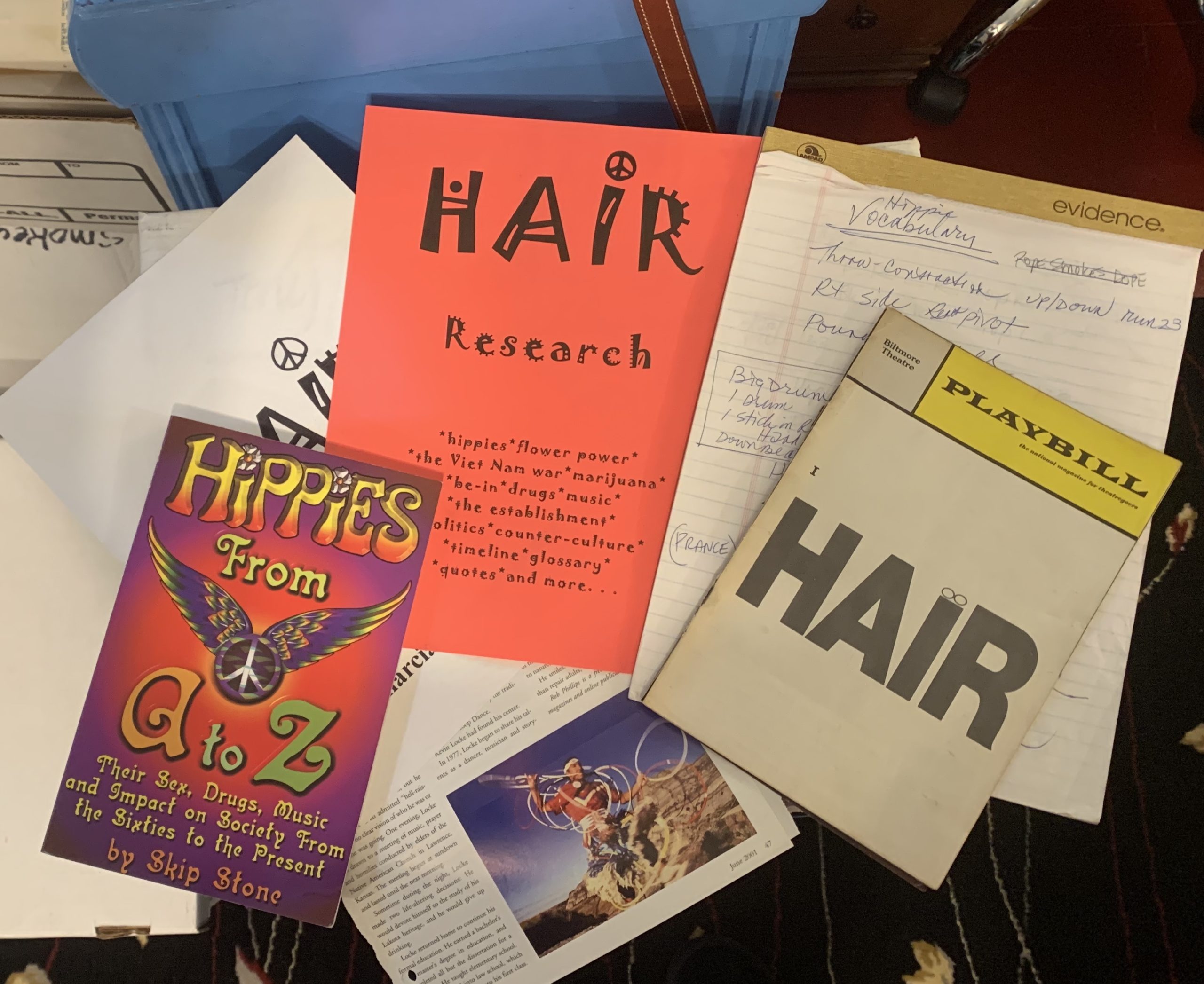 Marcia Milgrom Dodge's collection of boxes and ephemera from the shows she's directed at Bay Street Theater.