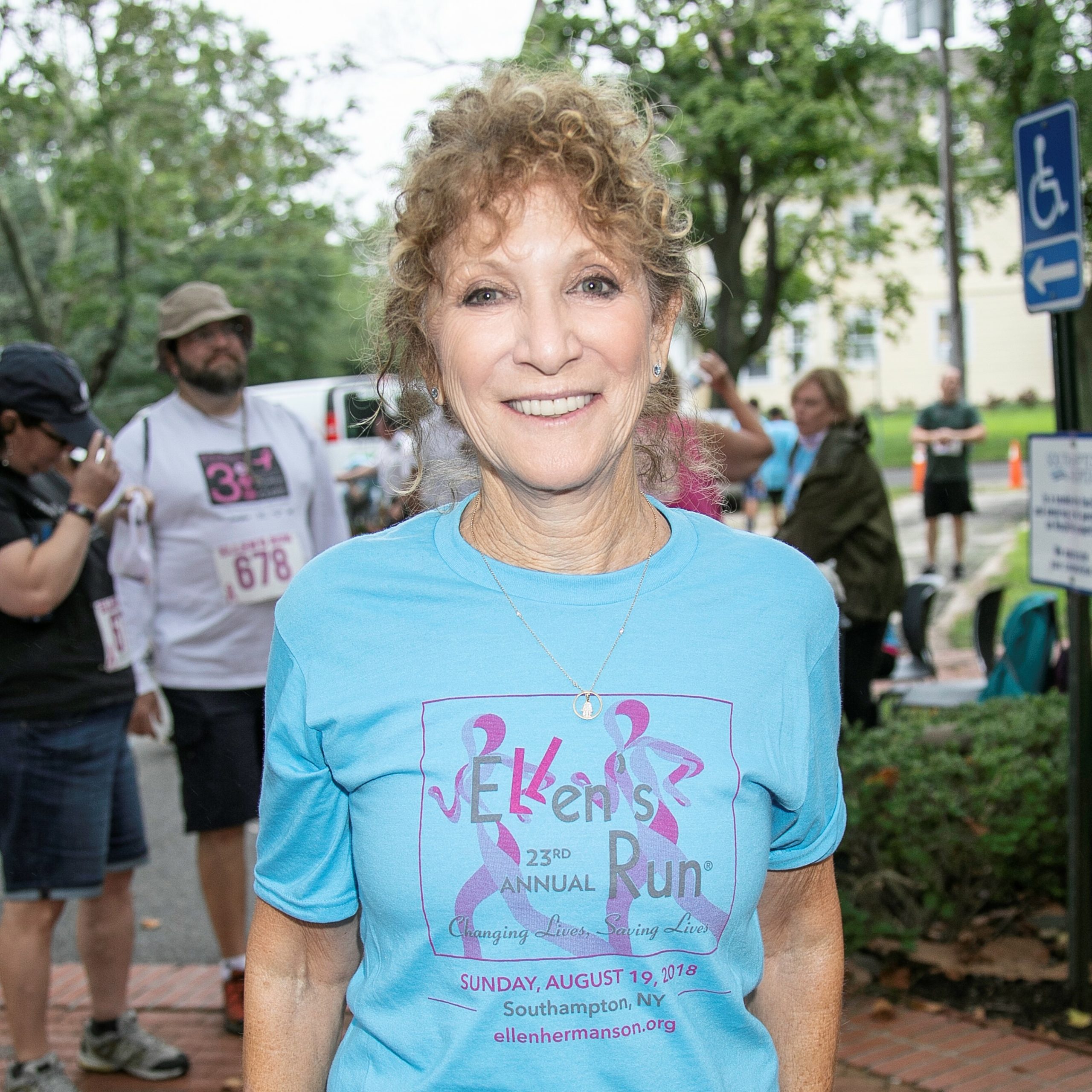 Julie Ratner, co-founder of The Ellen Hermanson Foundation, participating in the 23rd annual Ellen's Run. 