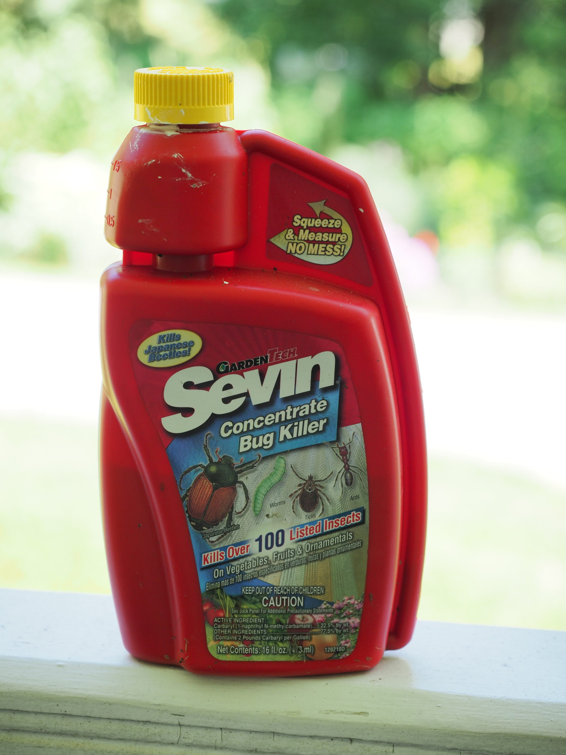 Sevin, or carbaryl, is a pesticide that is highly toxic to bees and yet it’s still used as a chemical thinner in many commercial (traditional) fruit orchards. 