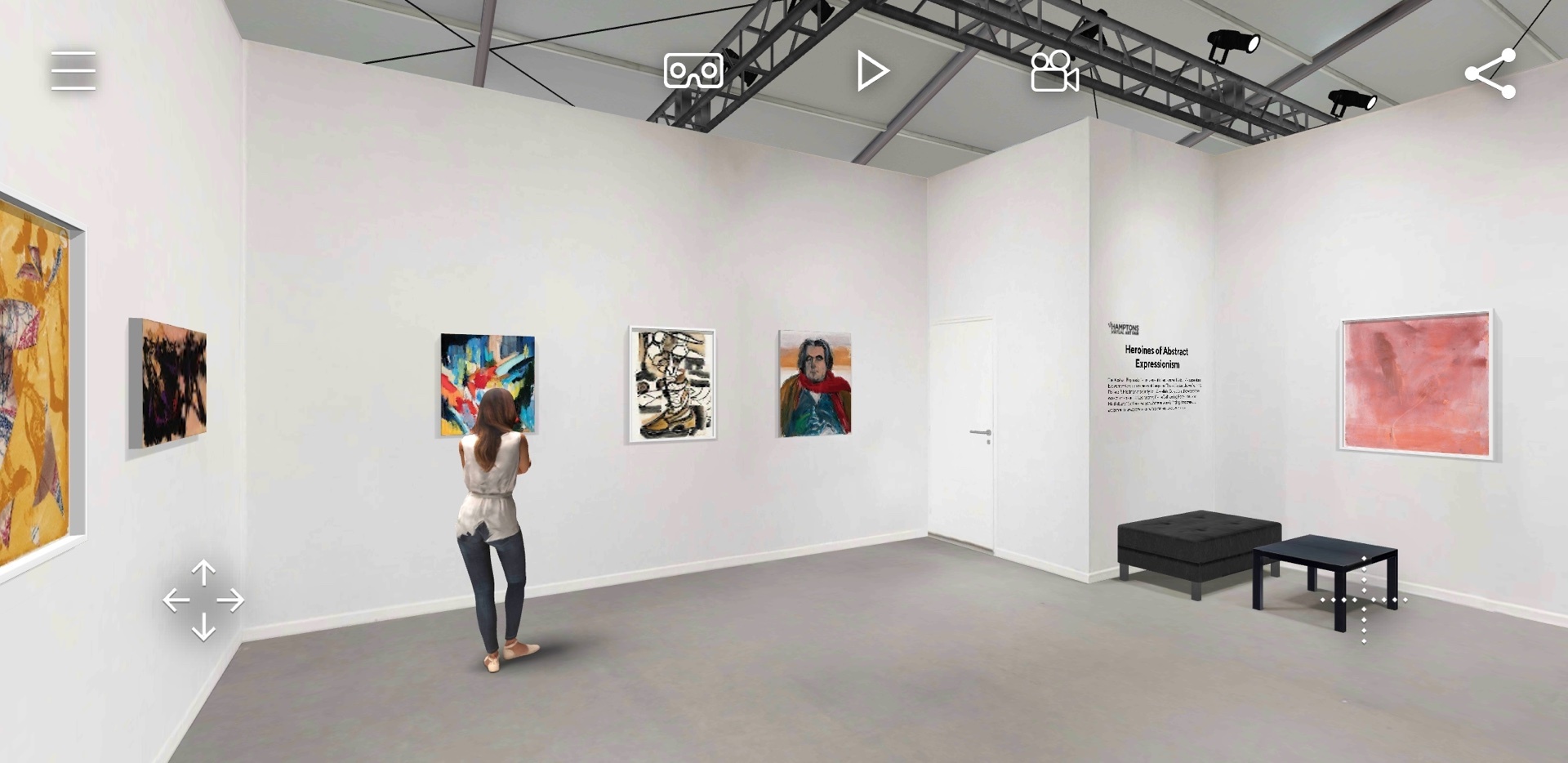 What visitors to the Hamptons Virtual Art Fair will see during their online visit. 