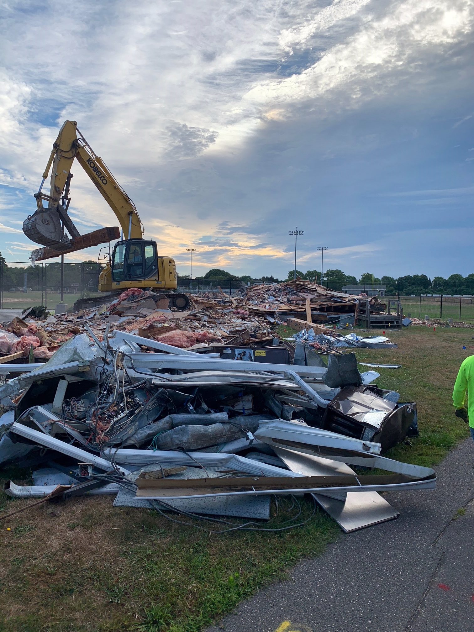 The old Southampton School district office was demolished Tuesday. MARCUS DASILVA