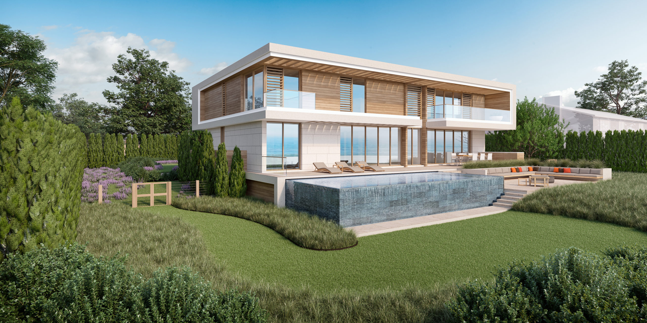 Rendering of 25 Potato Road, Sagaponack.