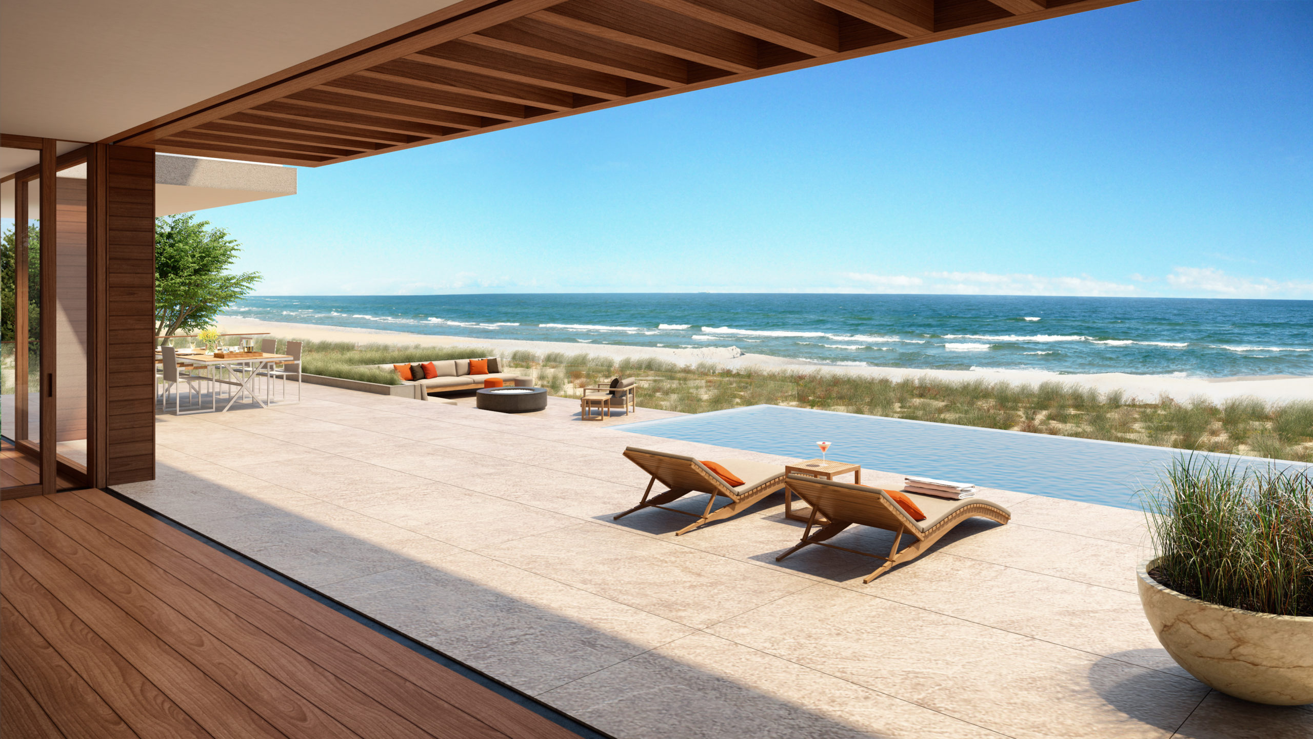 Rendering of 25 Potato Road, Sagaponack.