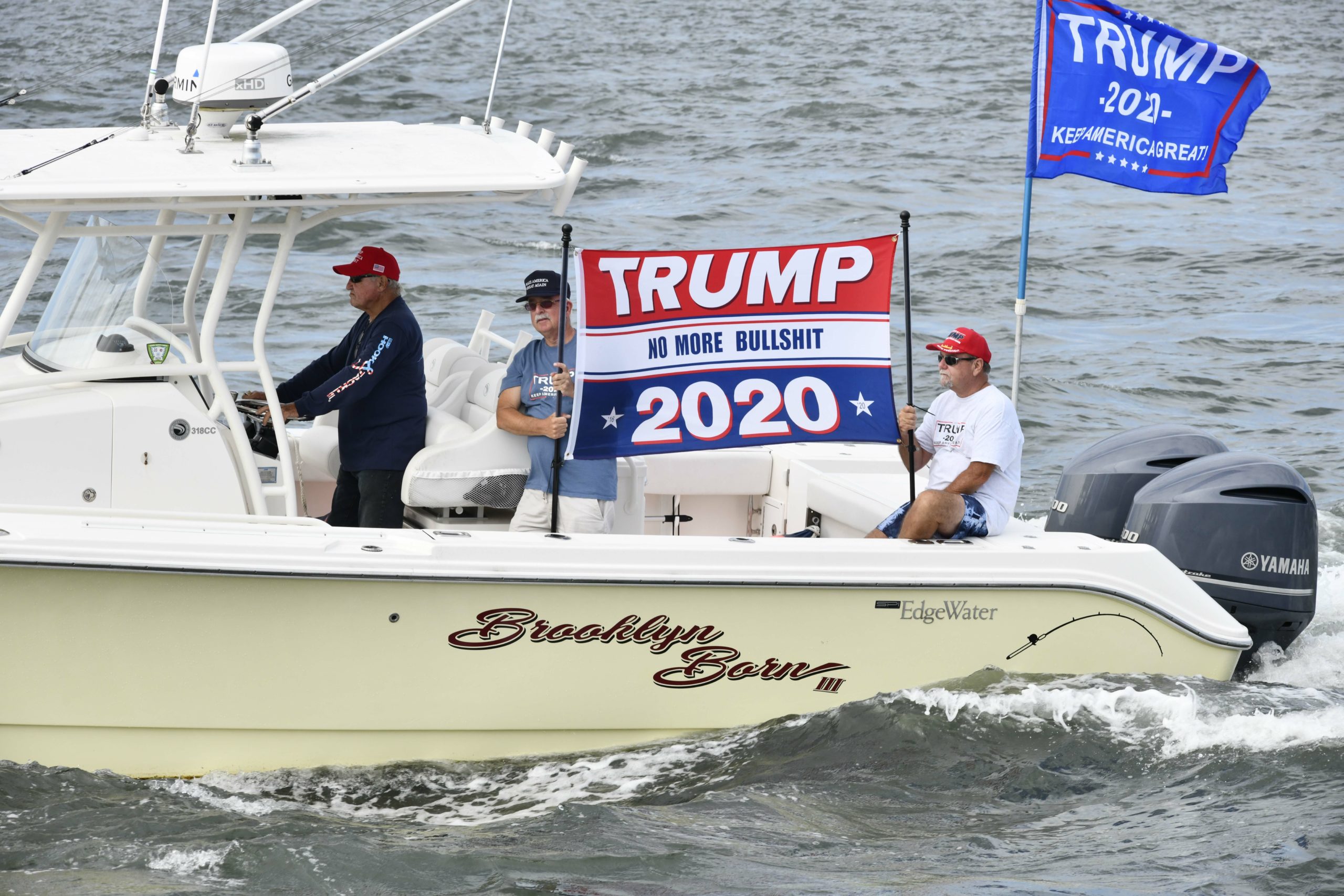 Over 250 vessels of all types gathered in Shinnecock Bay on Sunday to show their support of President Donald Trump and law enforcement.