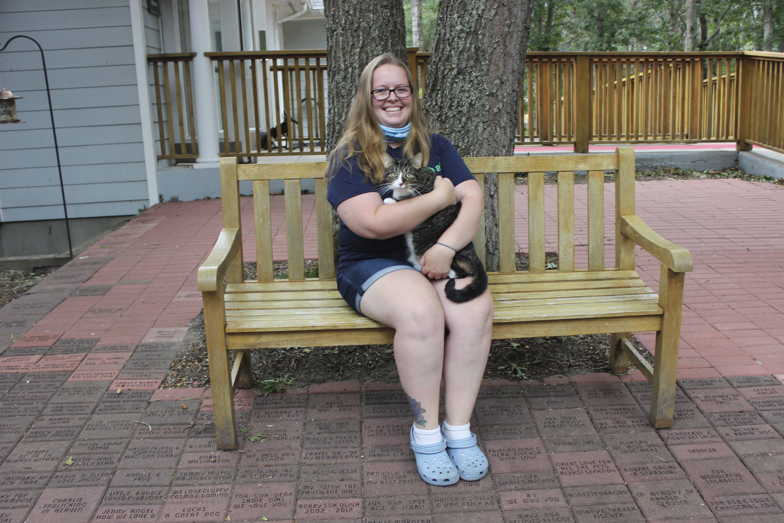 Jessica Tilton and Abigail the cat.