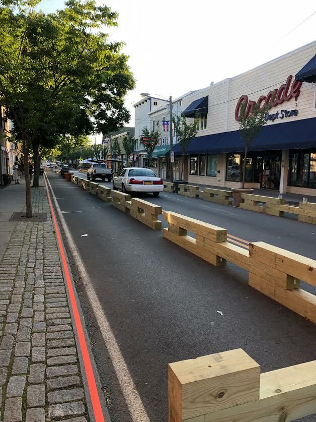 Southampton Town Supervisor Jay Schneiderman feels Greenport Village came up with a great layout that allows for expanded dining for Front Street restaurants. 