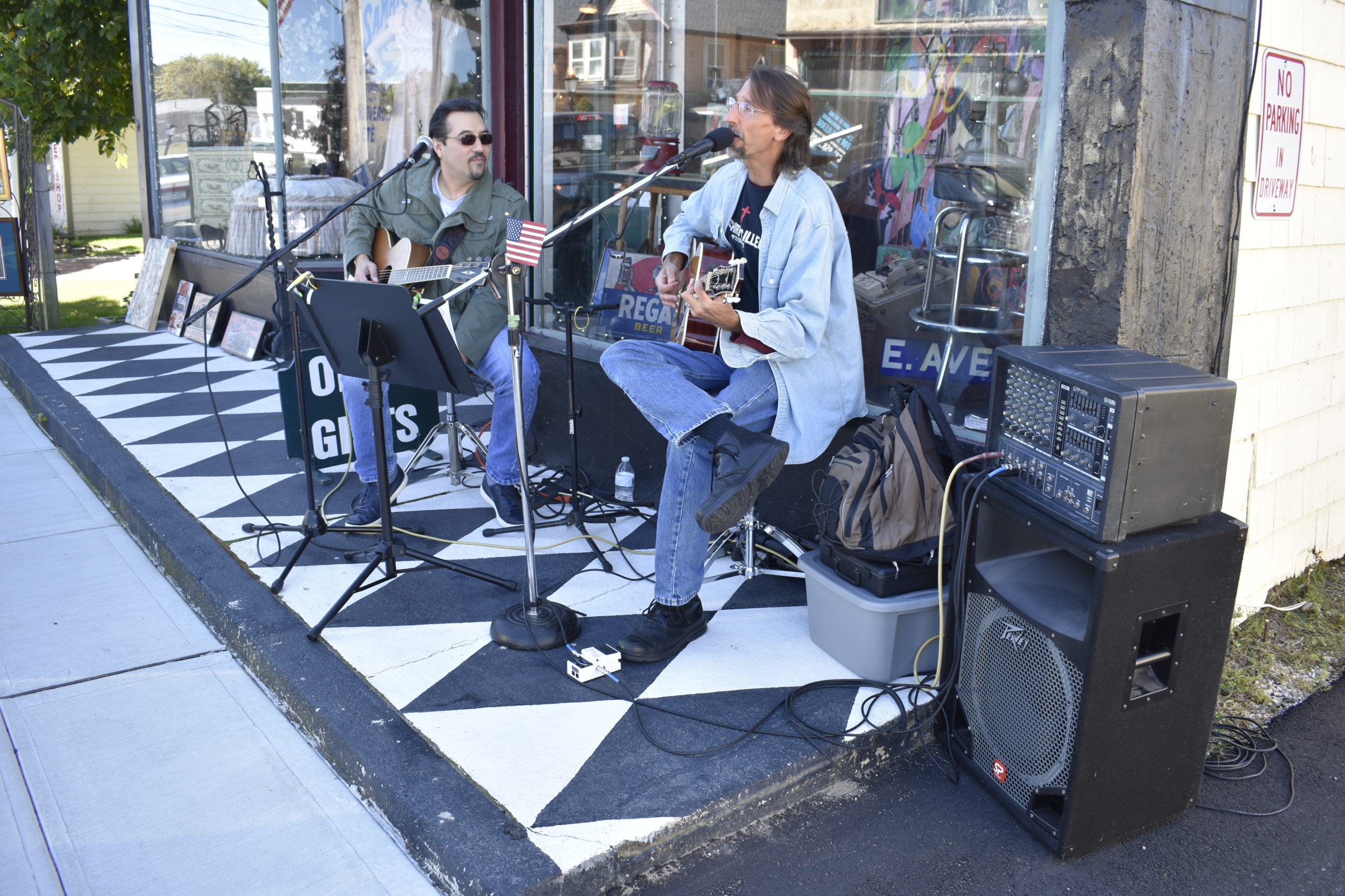 Cliff Affigne and Dennis Conti of Eastport Music Scene provided live tunes in front of Beyond the Beaten Path. 