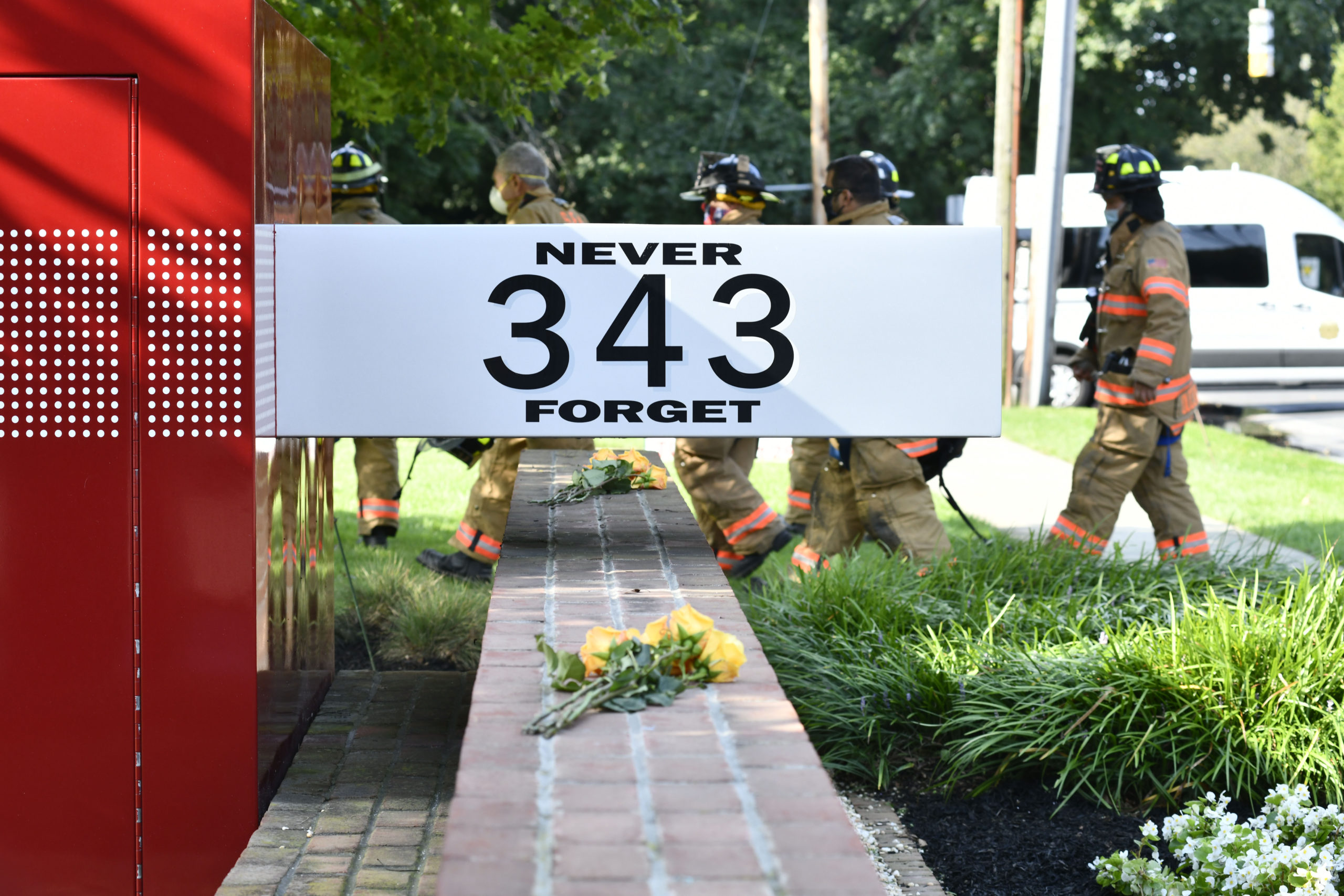The Southampton Fire Department memorial on Friday morning.