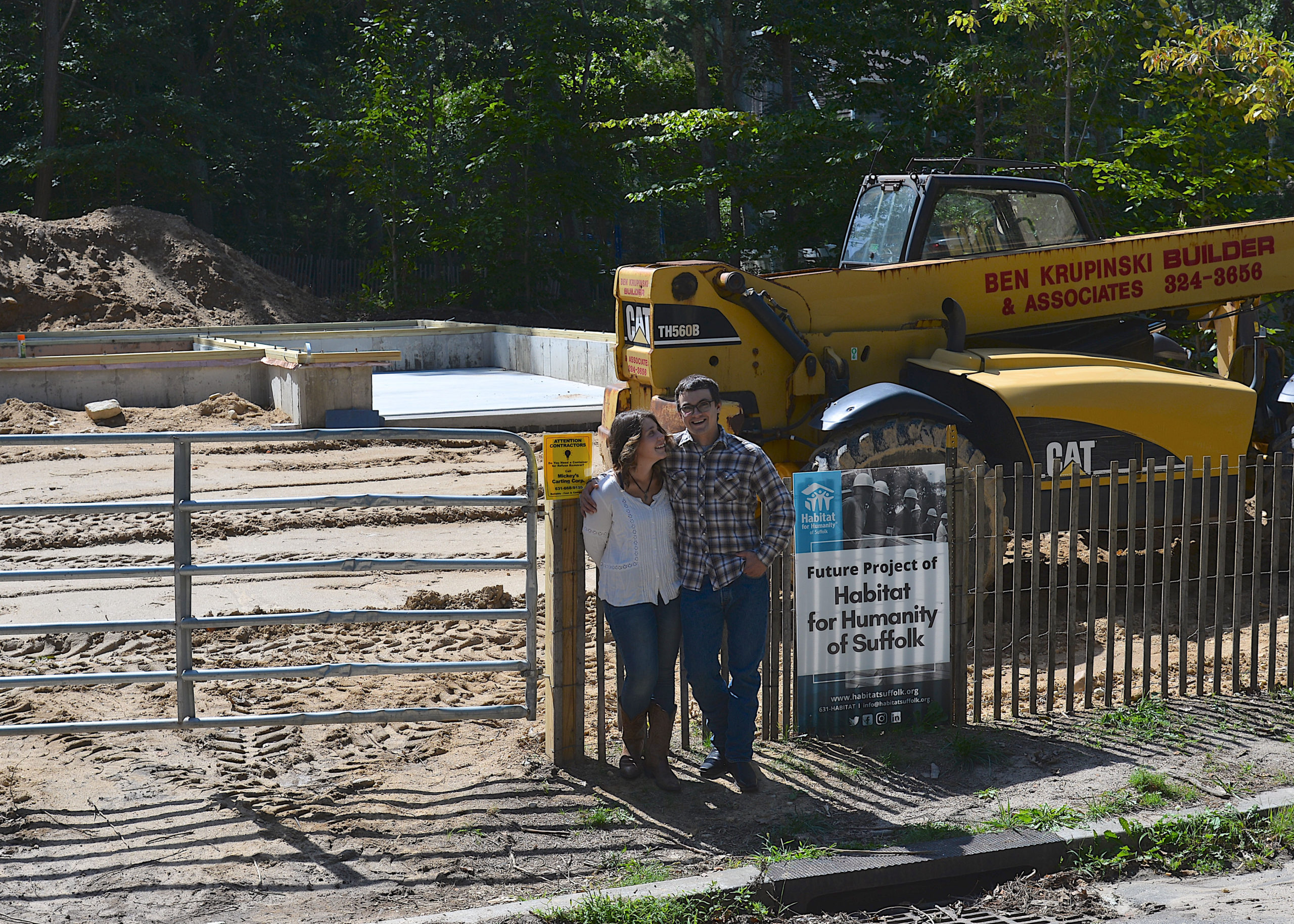 Cheyenne Banville and Anthony LaFountain at the site of their new home.  KYRIL BROMLEY