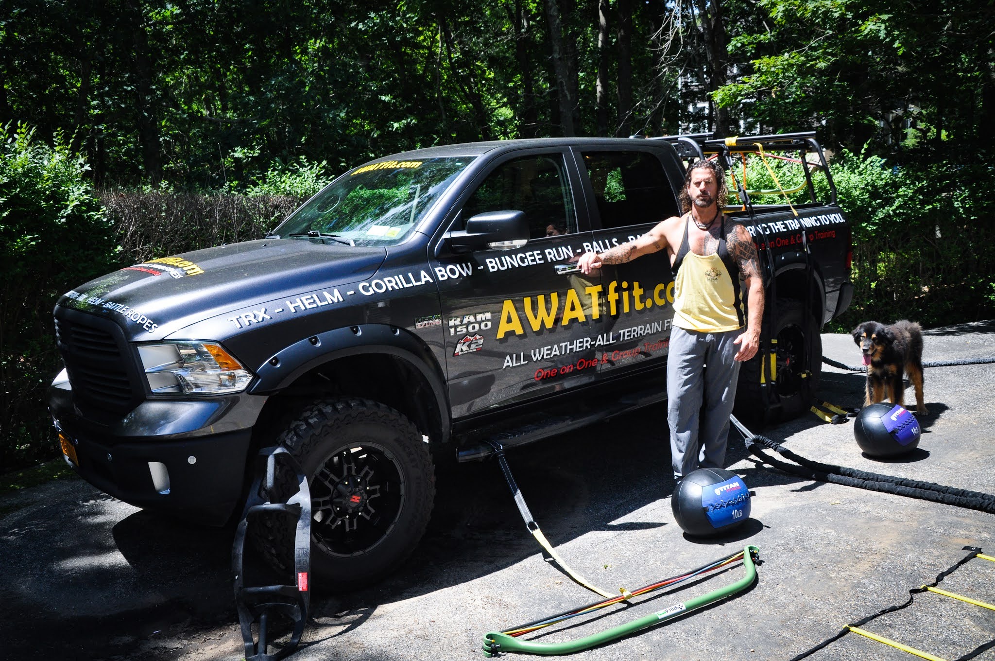 Rich Decker, owner of AWATfit, with one of his mobile gyms. COURTESY AWATfit