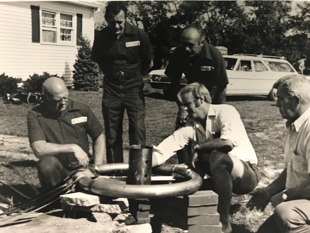 Malcolm Brighton working with volunteers on the gas burner to heat air for The Free Life. Courtesy of Genie Chipps Henderson/LTV.
