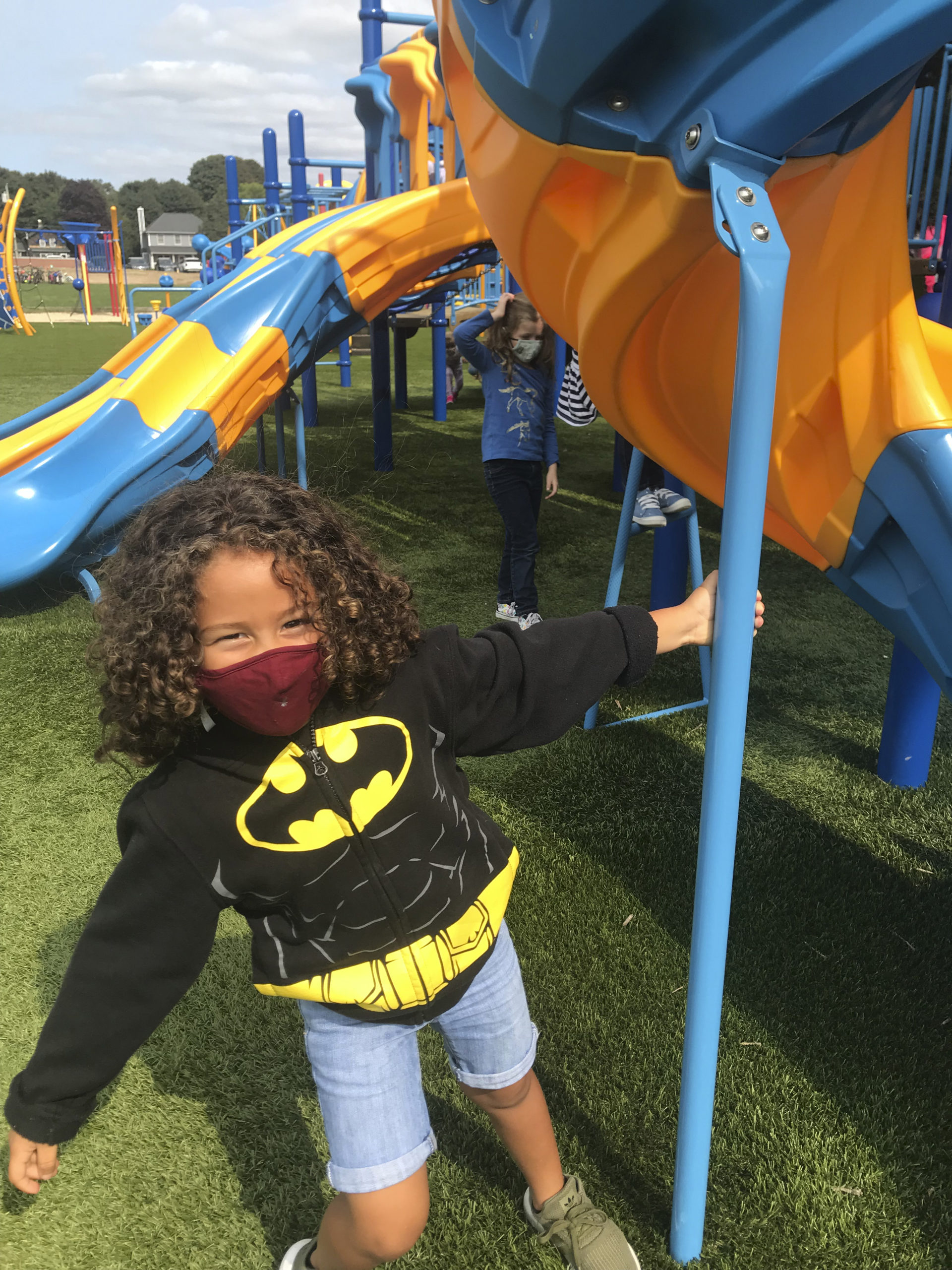 East Quogue School kindgergartner Aaron Marte enjoying the outdoors and having fun on the playground.
Courtesy East Quogue School District