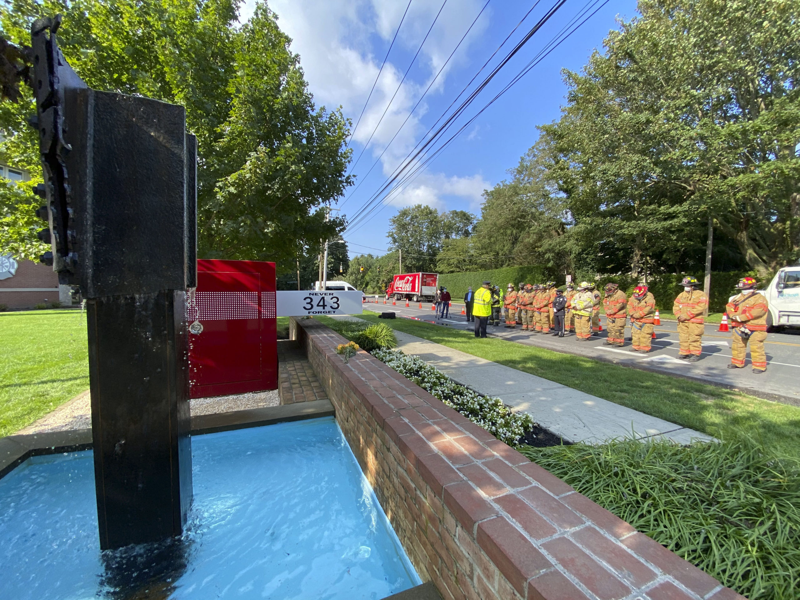 The Southampton Fire Department memorial on Friday morning.