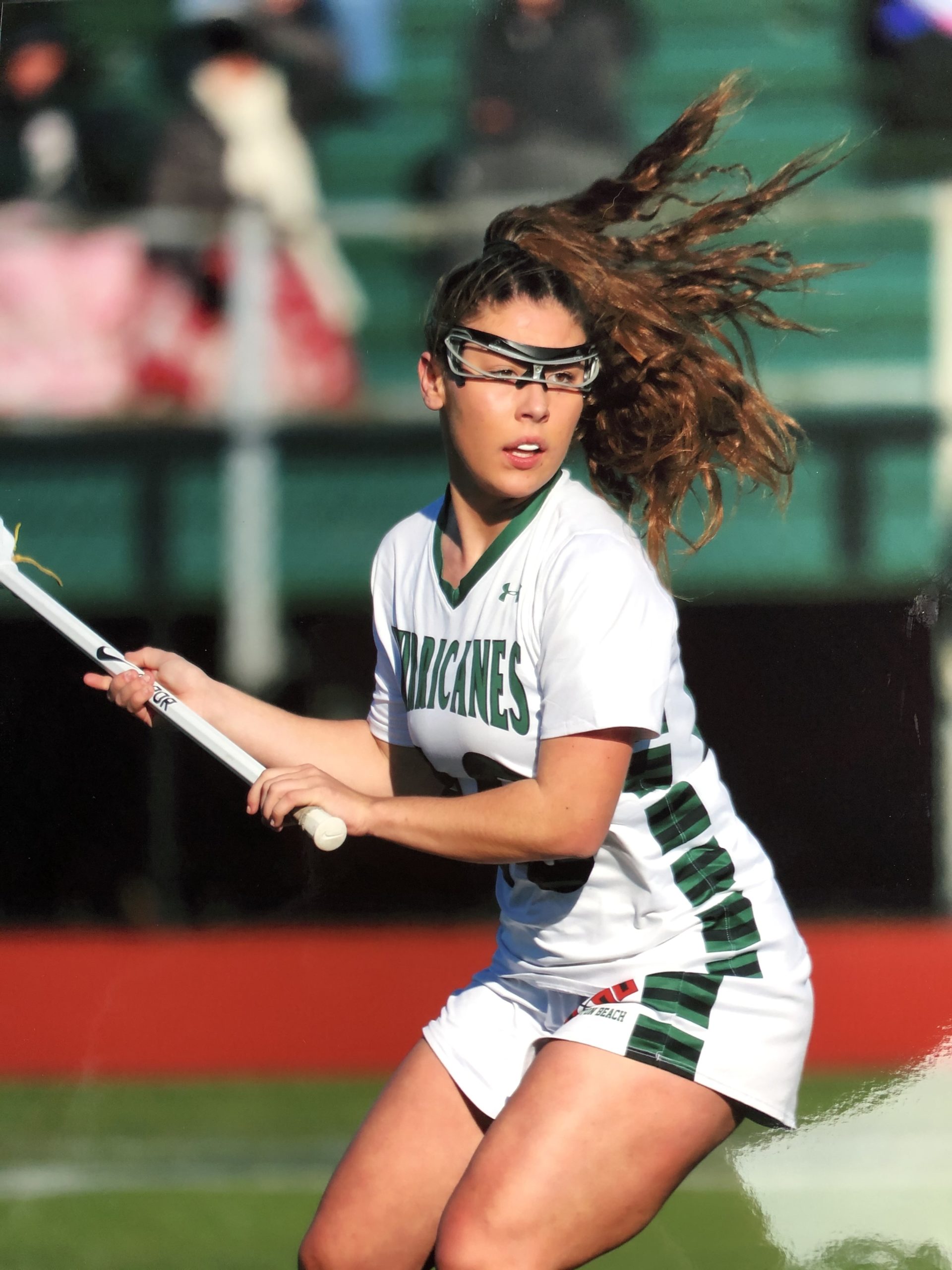 Maureen Duffy in action for Westhampton Beach High School's lacrosse team.