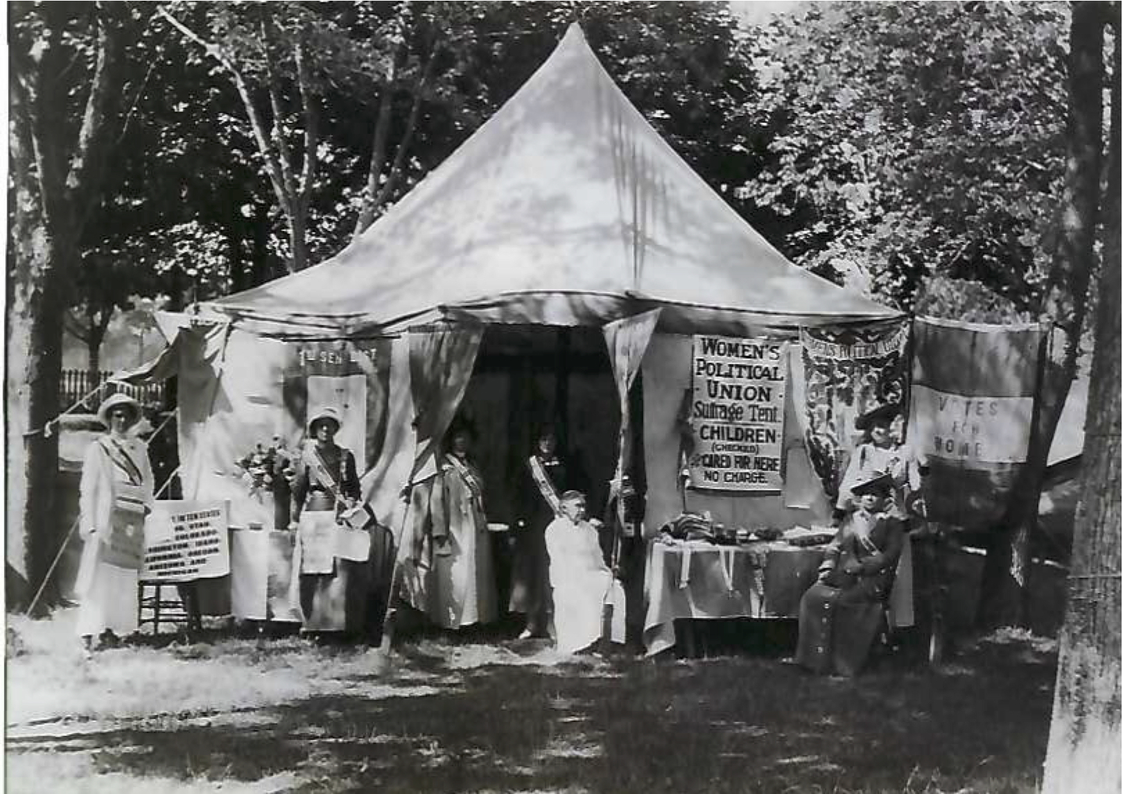 Women’s Political Union Suffrage tent at the Suffolk County Fair, Riverhead, 1914