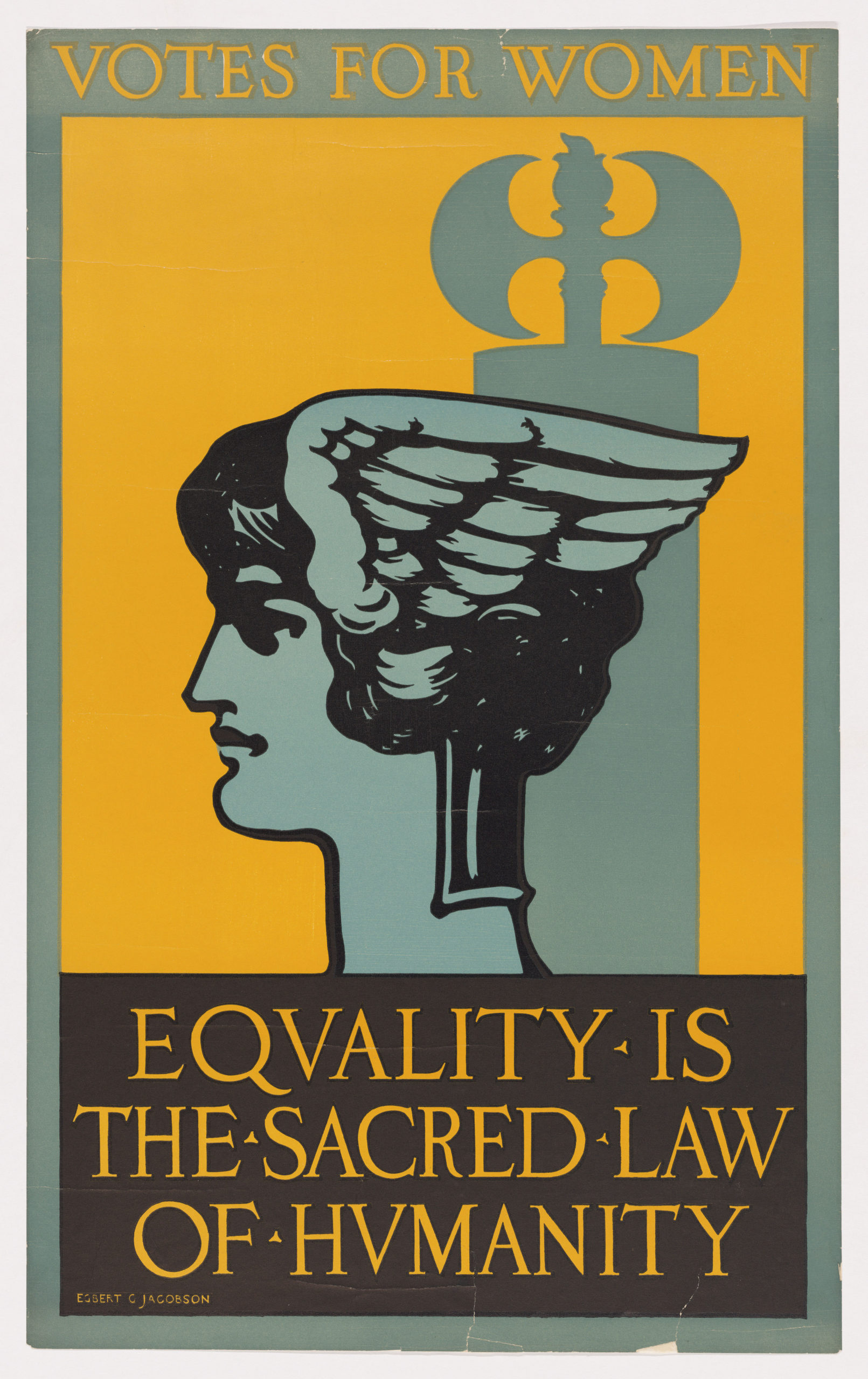 A Votes For Women poster from the exhibition of the Smithsonian Institution.