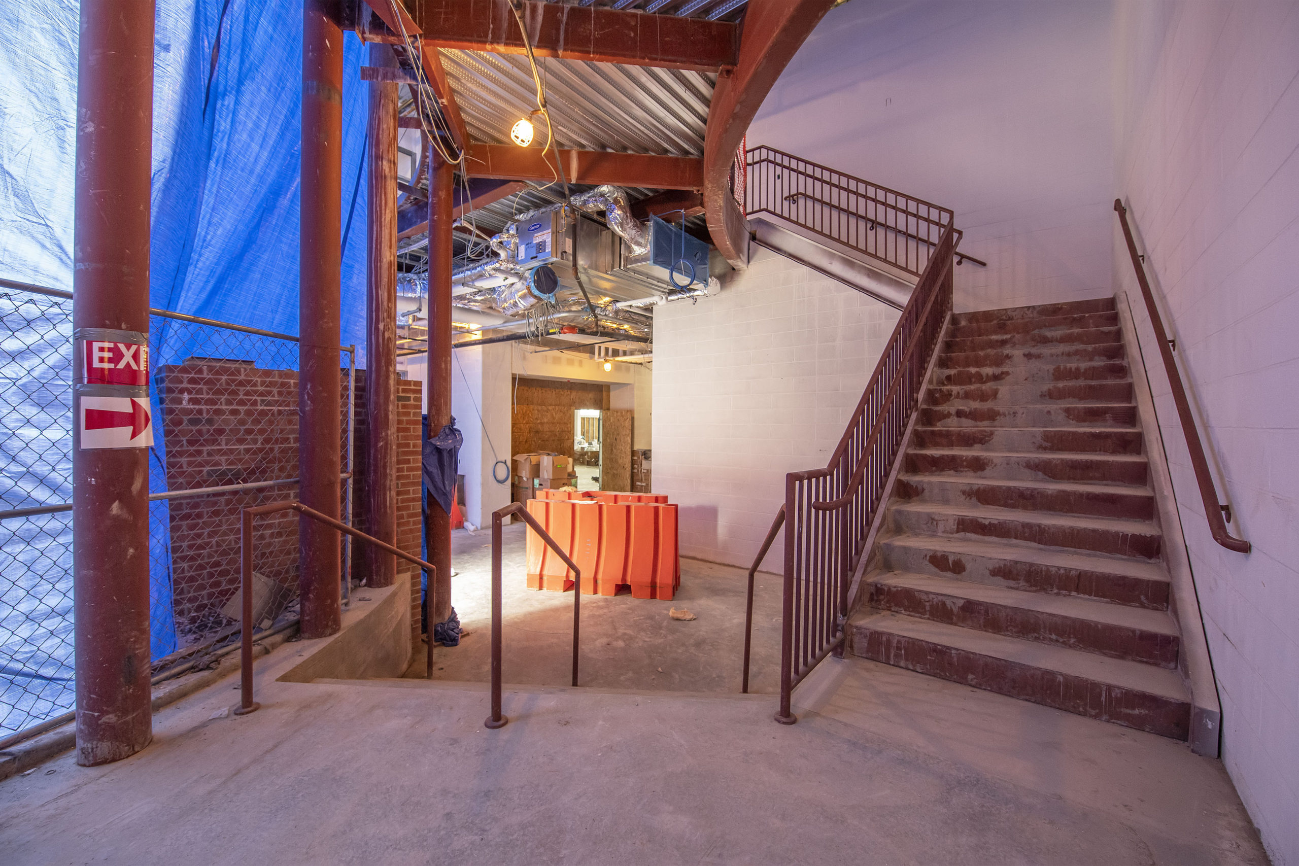 The interior entrance from the old school into the new addition to the Bridgehampton School.   MICHAEL HELLER