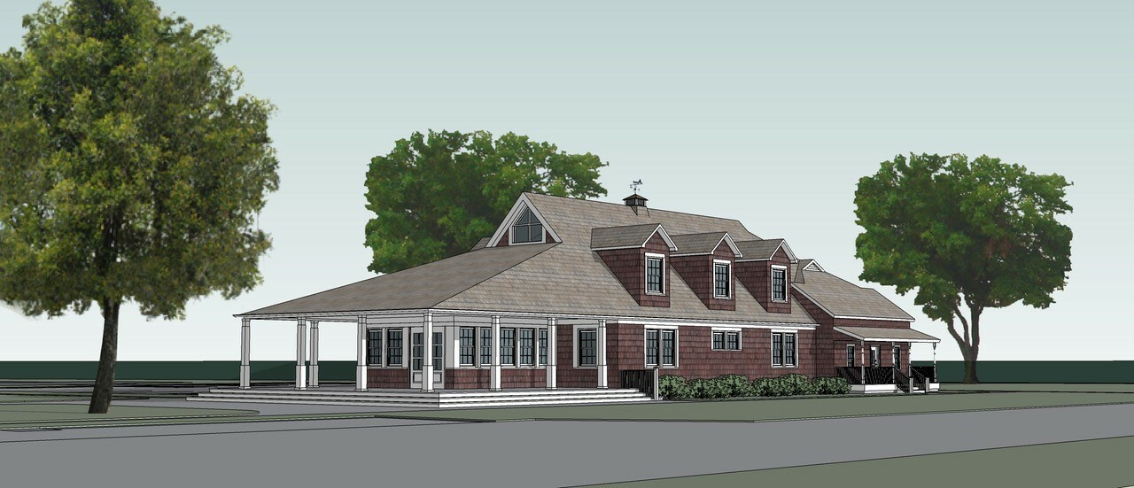 A rendering of the new building being constructed for the Bridgehampton Child Care and Recreational Center. 