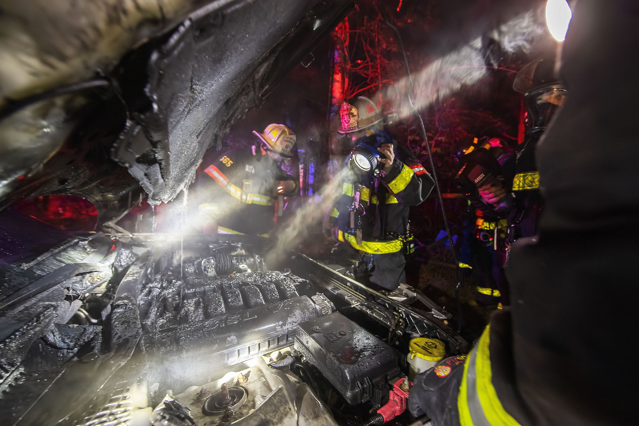 The East Hampton Fire Department responded to a car fire on Friday night.