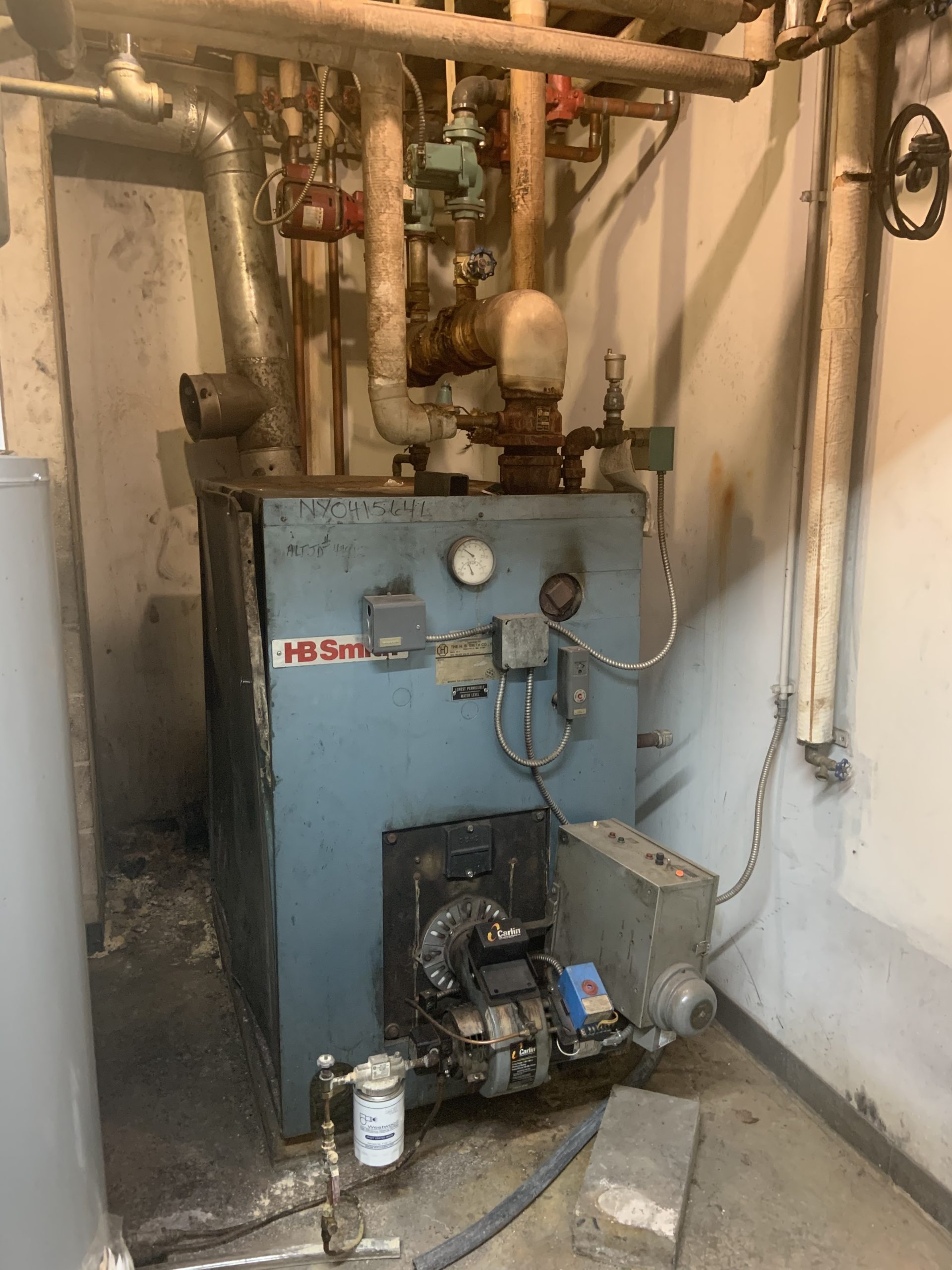 An aging boiler in the Sag Harbor Firehouse. STEPHEN J. KOTZ