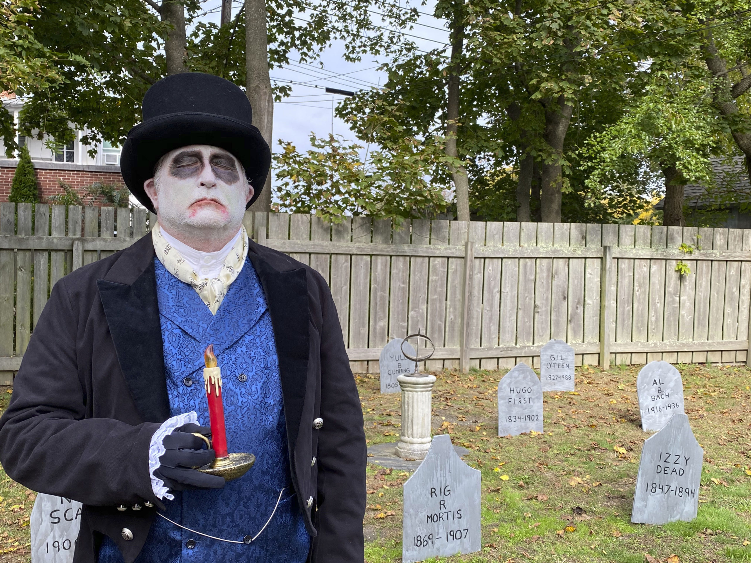 The Haunted Village at the Southampton History Museum on Saturday. The grounds of the Rogers Mansion are decorated for Halloween and are inhabited by witches, ghouls and even a plague doctor. The Haunted Village will be opened on Saturday October 31 from 2 to 4 p.m. Visitors are encouraged to wear their costumes. Reservations required with timed entrances for a 20 minute tour. Limited to 100 people at one time, only family groups of up to 6 allowed per reservation. Children must be accompanied by an adult with a reservation. Facemasks required and social distancing strictly enforced. Call (631) 283-2494 or visit southamptonhistory.org for more information. DANA SHAW