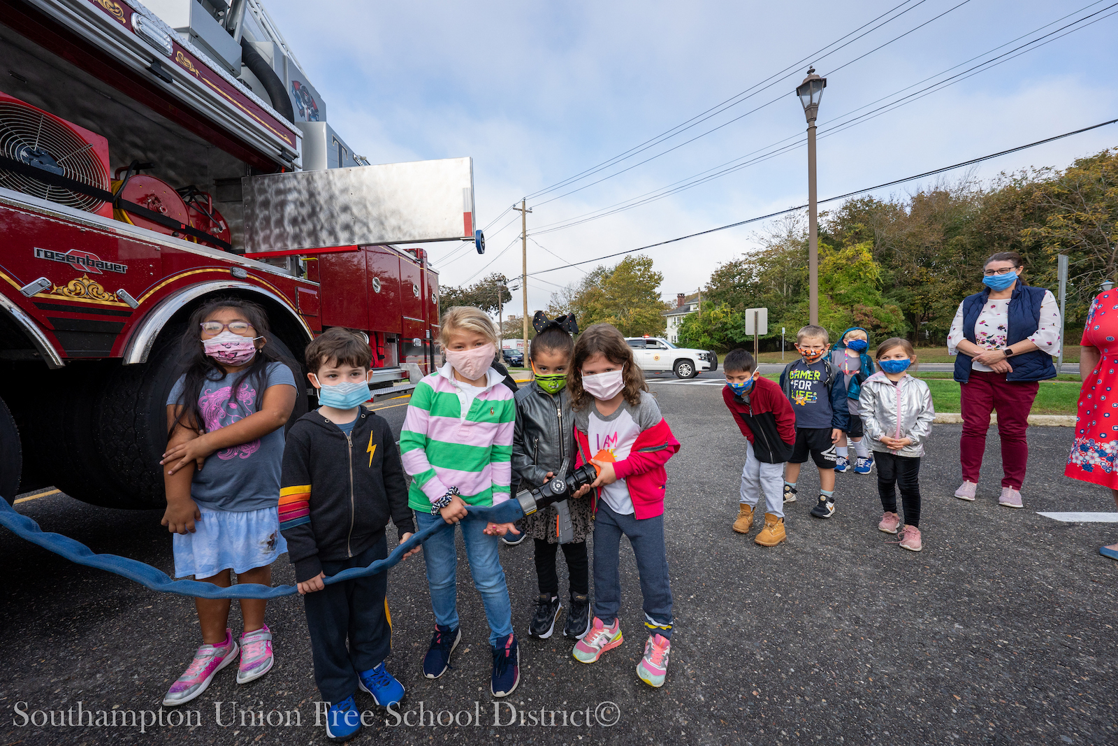 Southampton Elementary School students in grades pre-K to 3 learned about fire safety from the Southampton Fire Department on Oct. 22. During the visit, the students explored the fire department’s equipment and heard from firefighters about safety protocols and fire safety. 