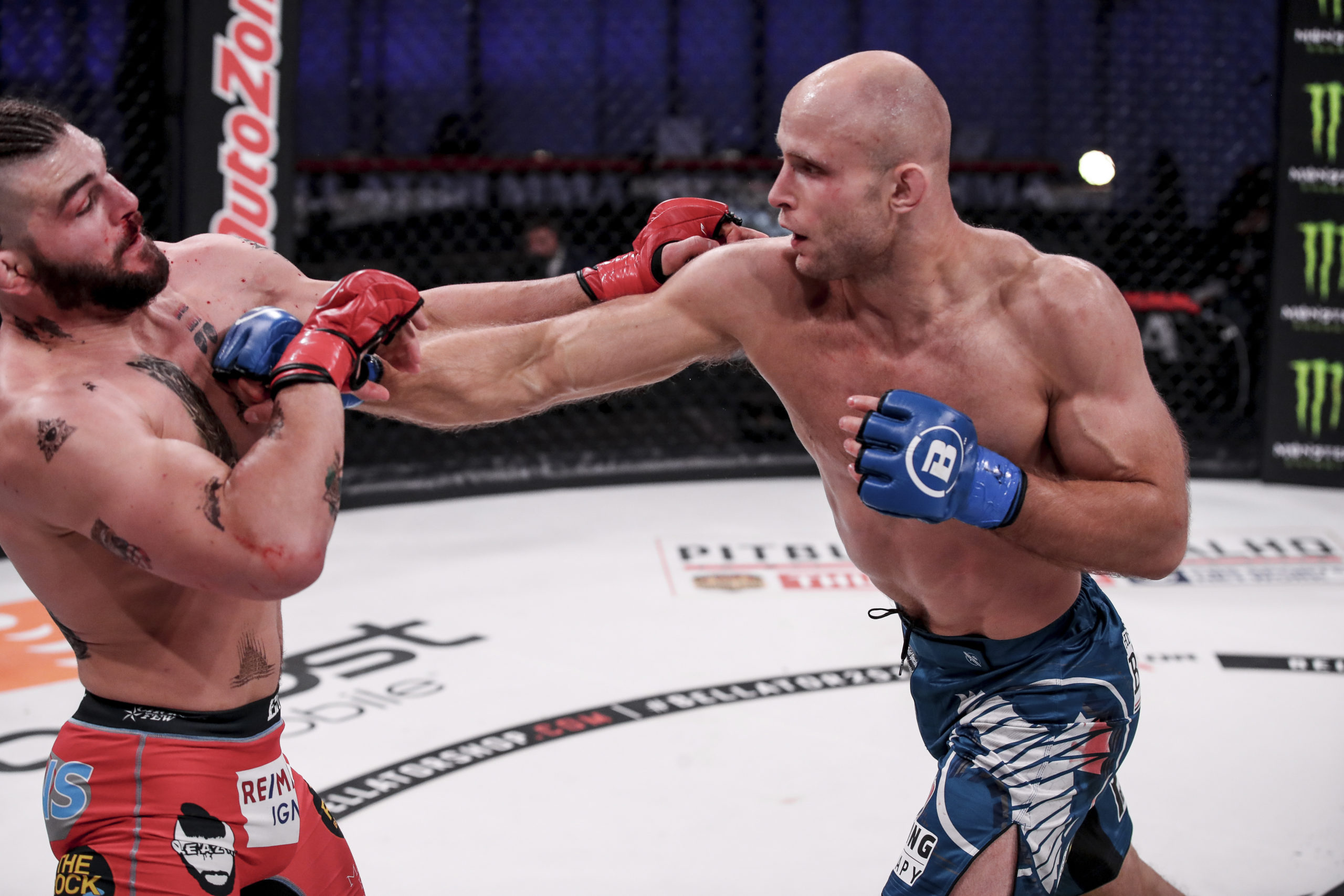 Southampton High School graduate Julius Anglickas defeated Alex Polizzi by unanimous decision on November 5, for his second win in the Bellator division of MMA.     LUCAS NOONAN/Bellator MMA