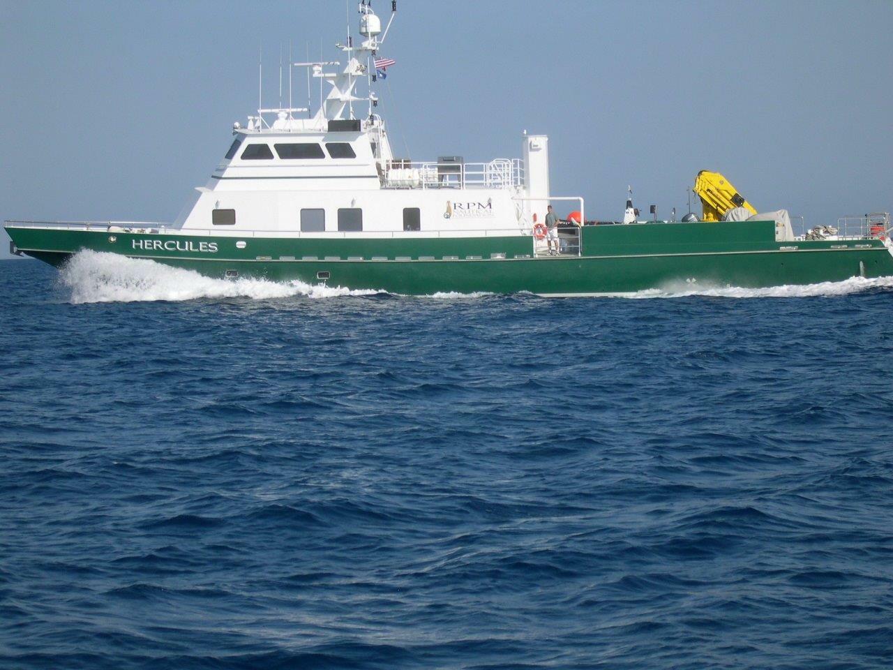 Hercules, the 37-meter research vessel that led the expedition to locate a pair of 200-year-old shipwrecks.