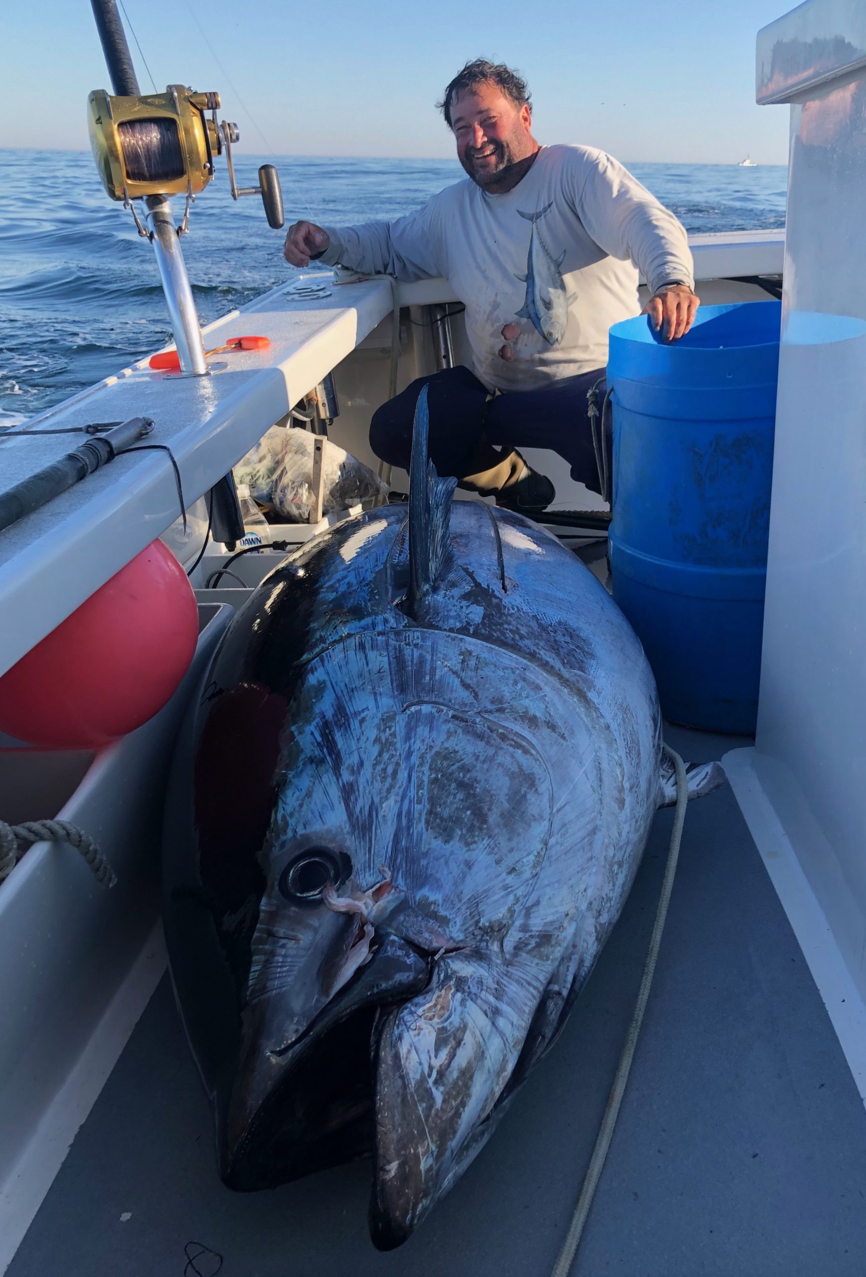 Paul Stern of Montauk and the crew of the Flying Dutchman caught this 700 pound giant bluefin tuna on Sunday. 