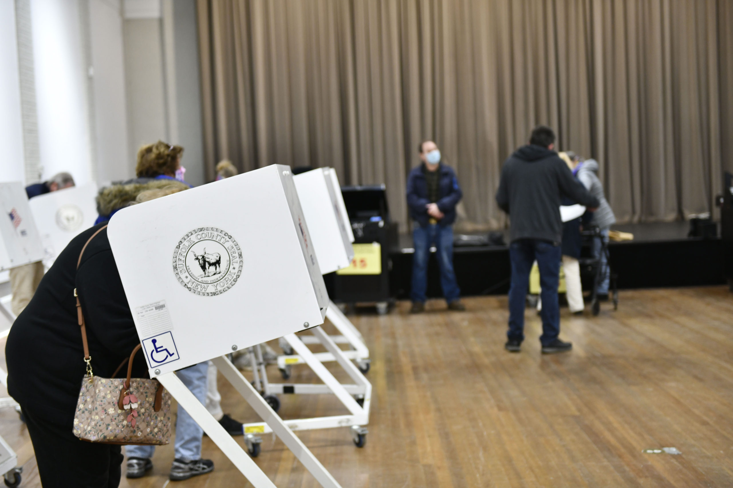 There was a steady stream of voters at the Southampton Arts Center in Southampton villge on Election Day.  DANA SHAW