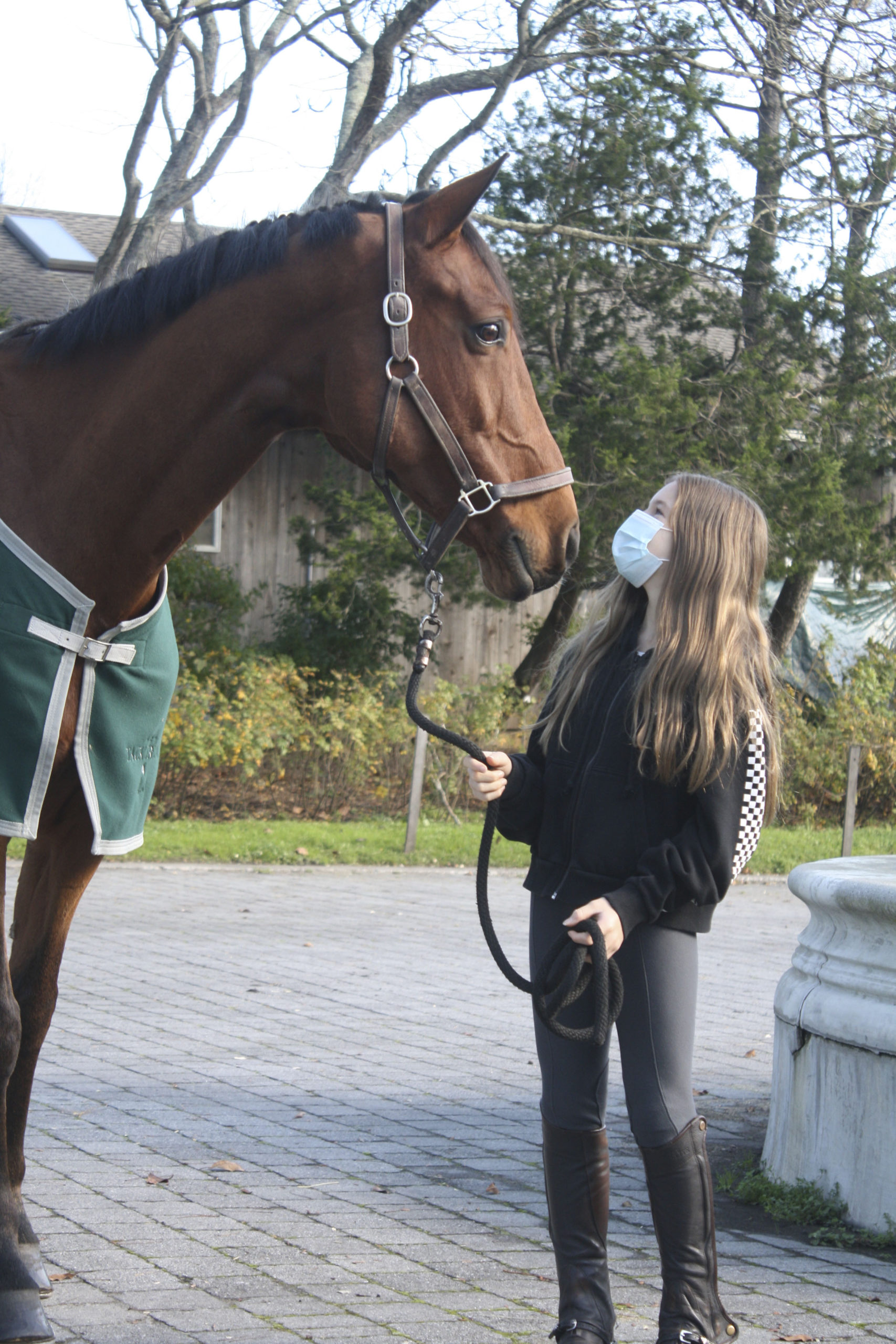 India Wenner-Nye, 12, and her horse, Danny, at Wolffer Estate Stables. The pair won the Wolffer Derby in October against a field of older and more experienced riders.     CALIN RILEY