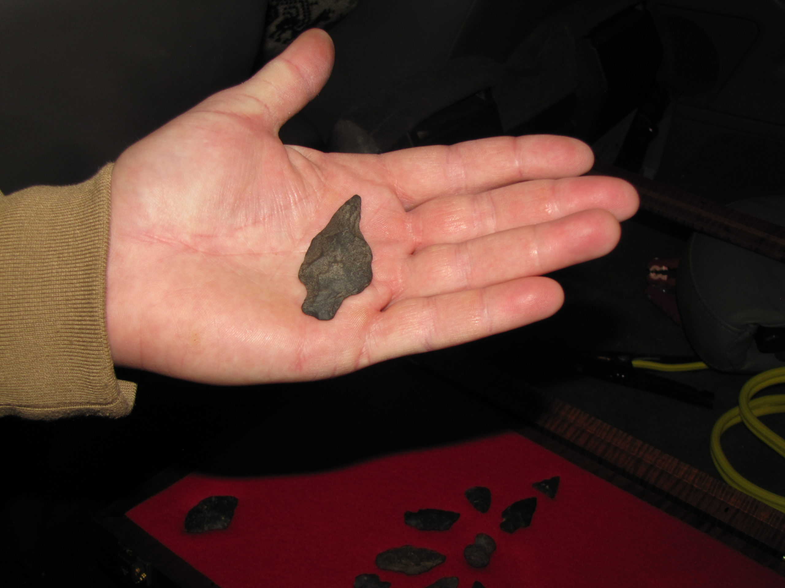 Orson Frisbie has found more than 40 ancient Native American arrow and spear points and other artifacts, many of them thousands of years old, while scouring local beaches. 