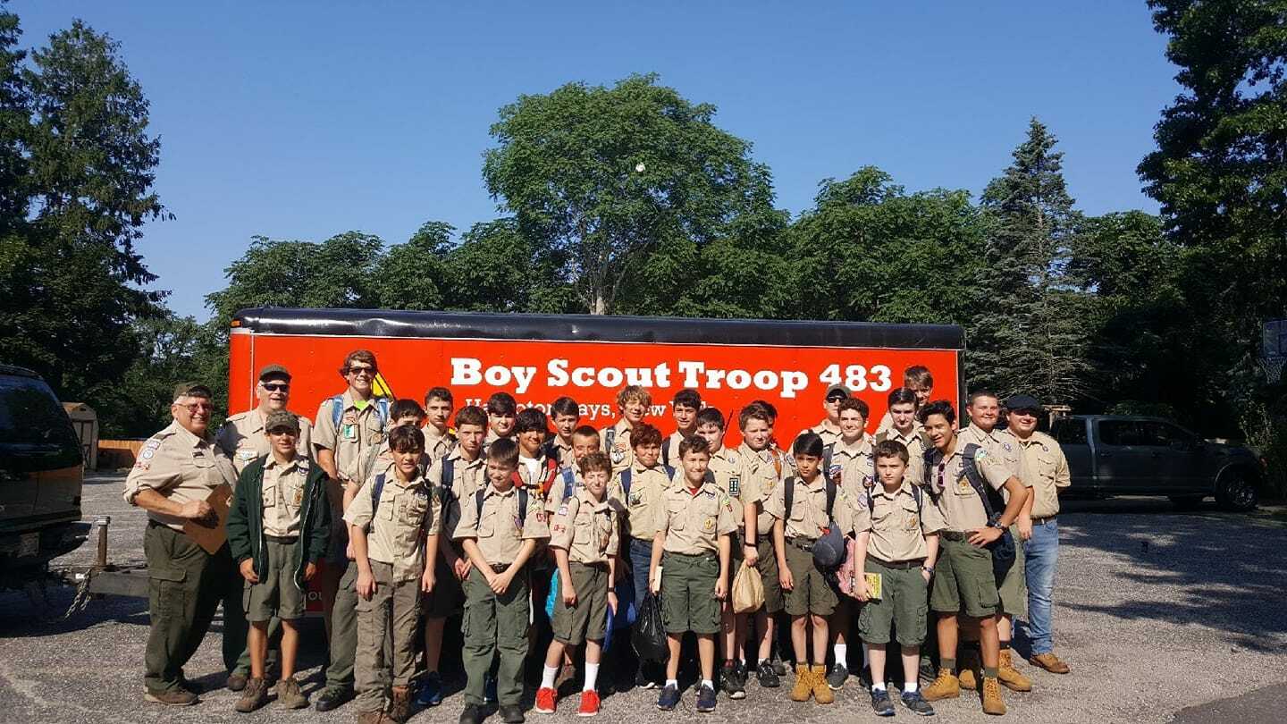 Hampton Bays Boy Scout Troop 483 will host a food drive to support St. Rosalie's Church this weekend. 