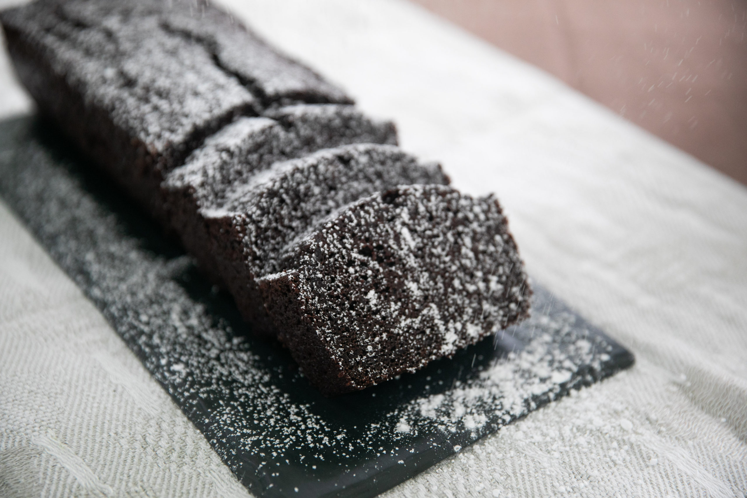 Chocolate stout loaf cake, a winter recipe from the Loaves & Fishes Farm Series.