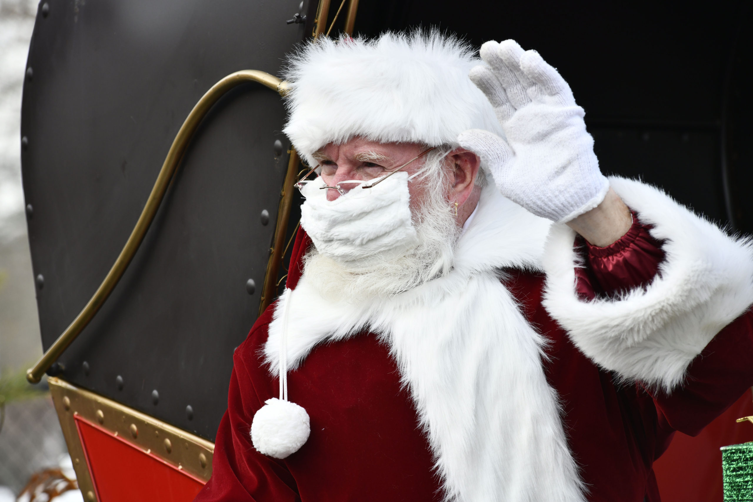 Santa at Fowler's Garden Center in Southampton on Saturday afternoon.  DANA SHAW