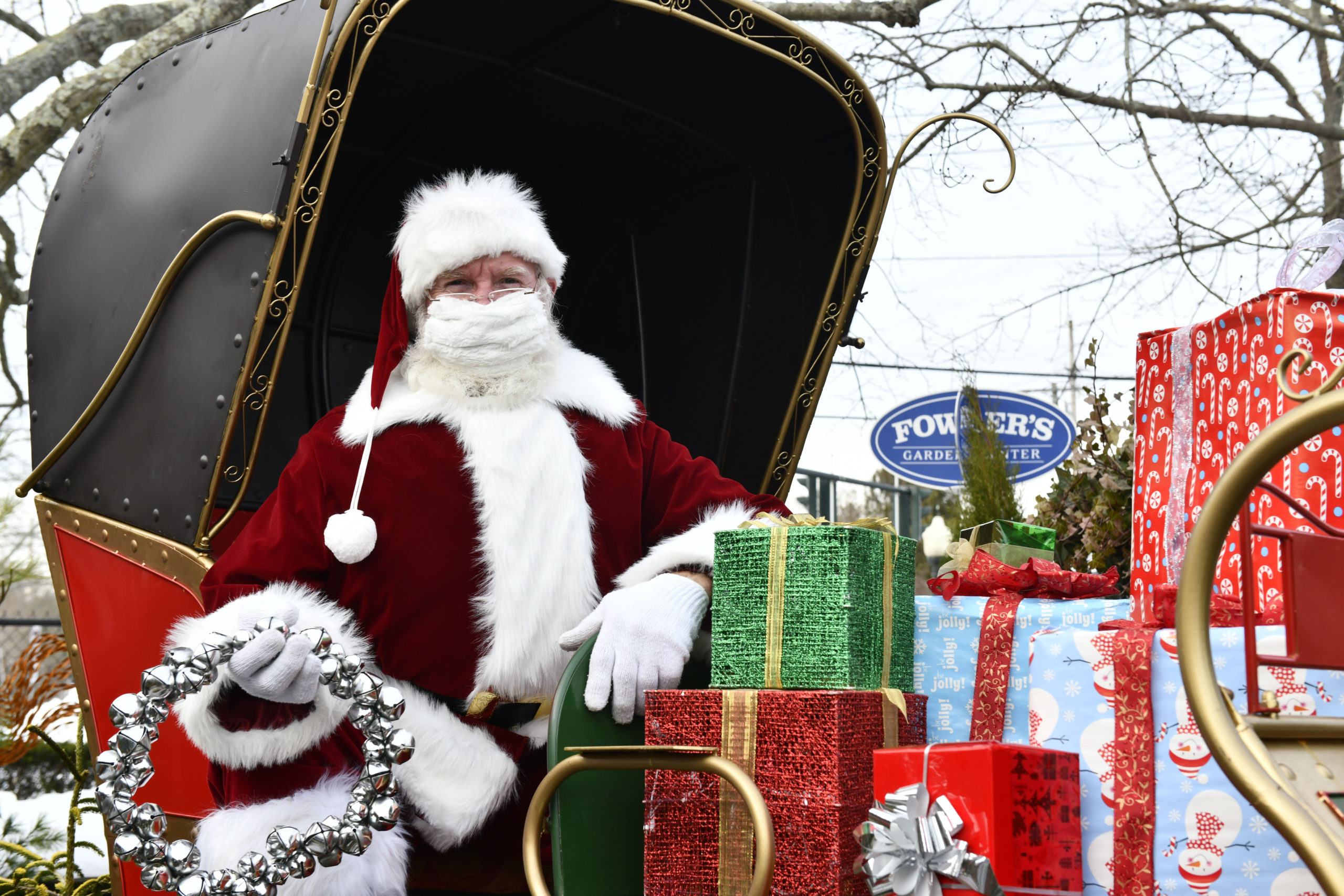 Santa at Fowler's Garden Center in Southampton on Saturday afternoon.  DANA SHAW