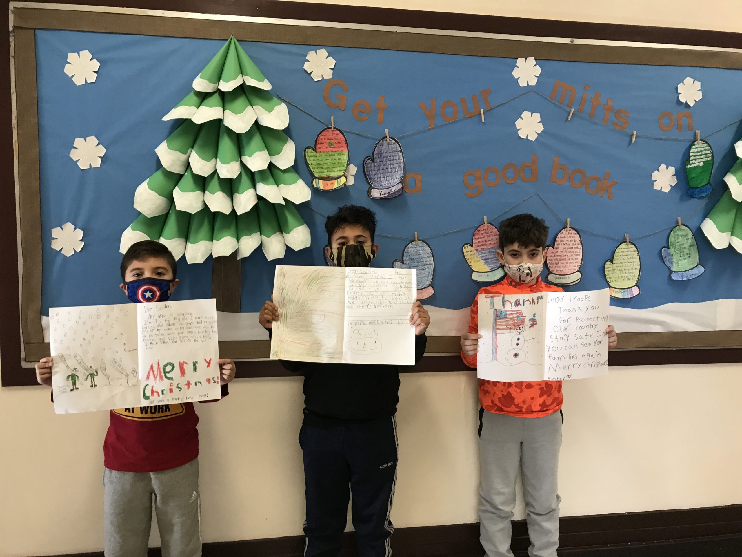 To bring some cheer to those who are serving or have served the country, fourth grade students at Hampton Bays Elementary School recently spent time making holiday cards for local veterans and troops serving overseas. The colorful cards will be sent to the Northport VA Medical Center and the McChord Air Force Base in Tacoma, Washington for delivery. 